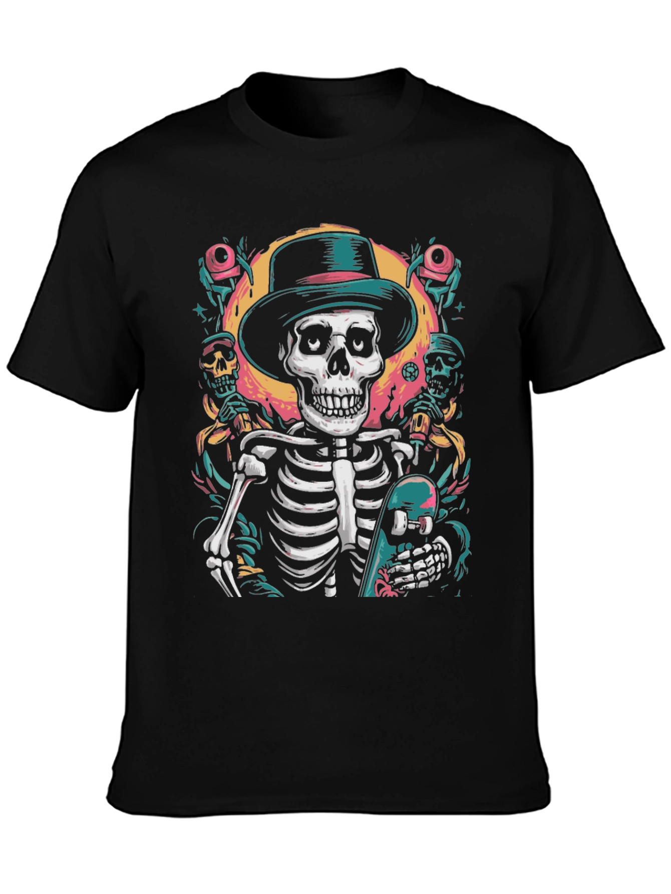 Skateboarding Skeleton T-Shirt - Cool Graphic Tee
