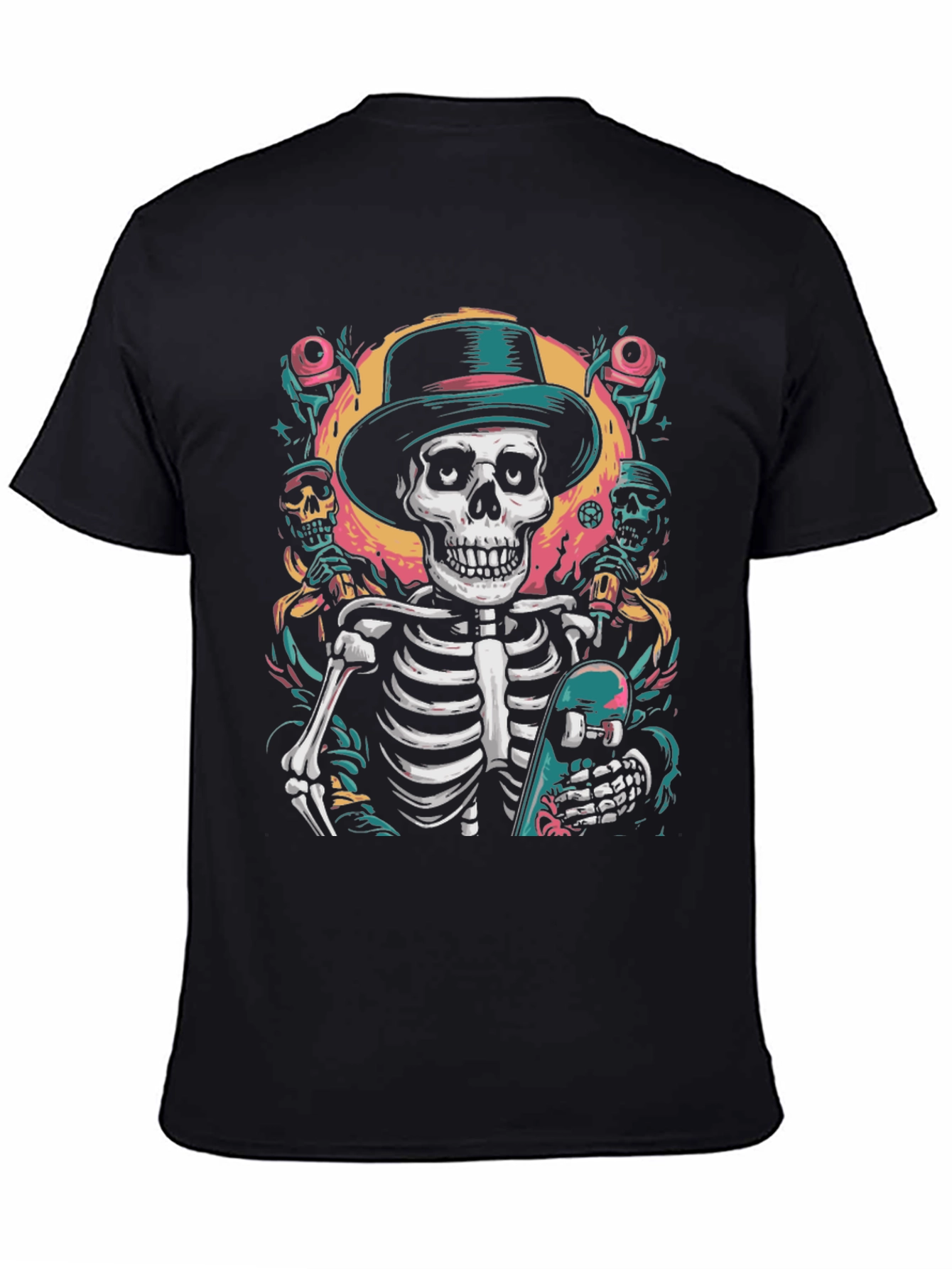 Skateboarding Skeleton T-Shirt - Cool Graphic Tee