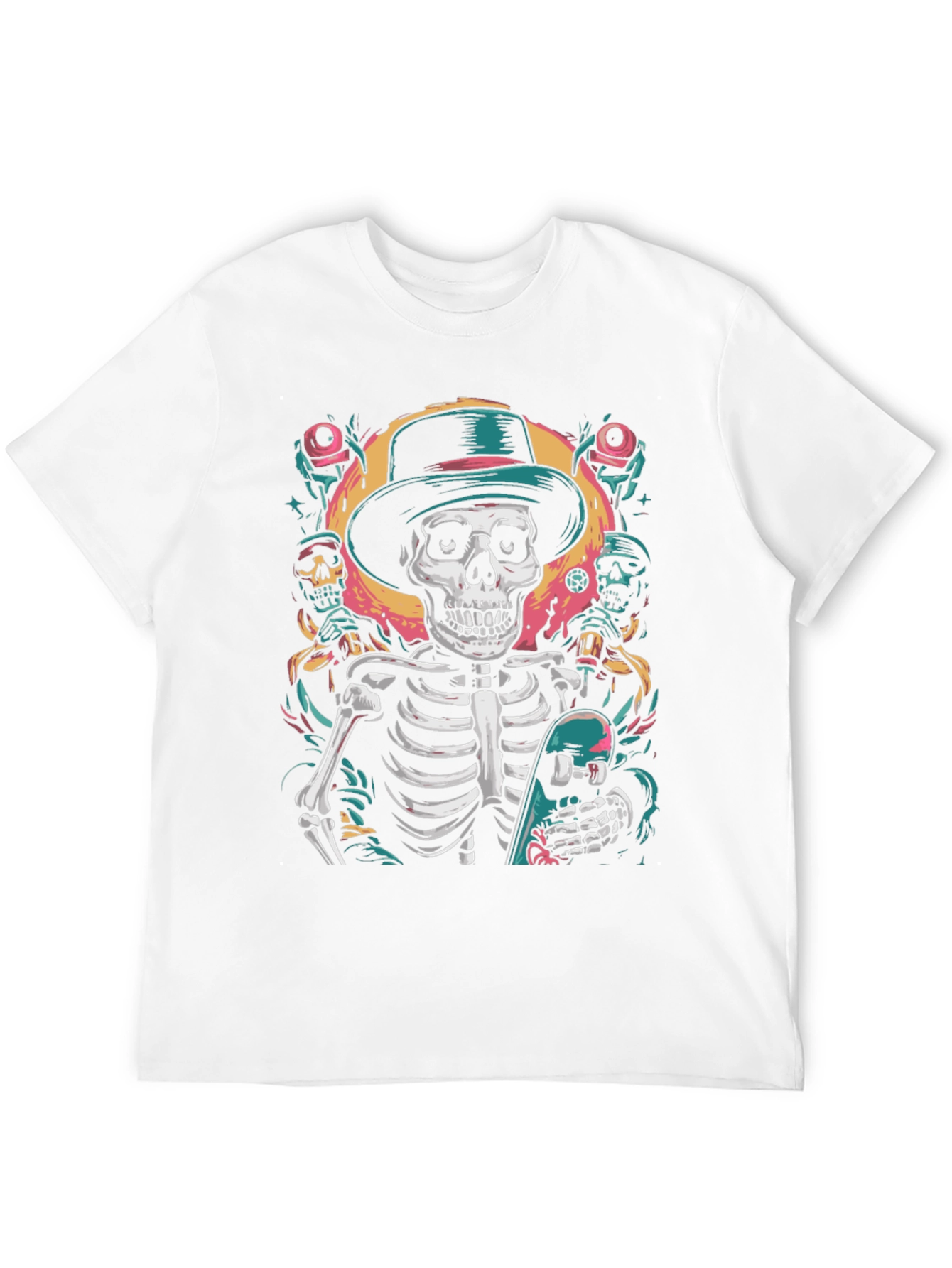 Skateboarding Skeleton T-Shirt - Cool Graphic Tee