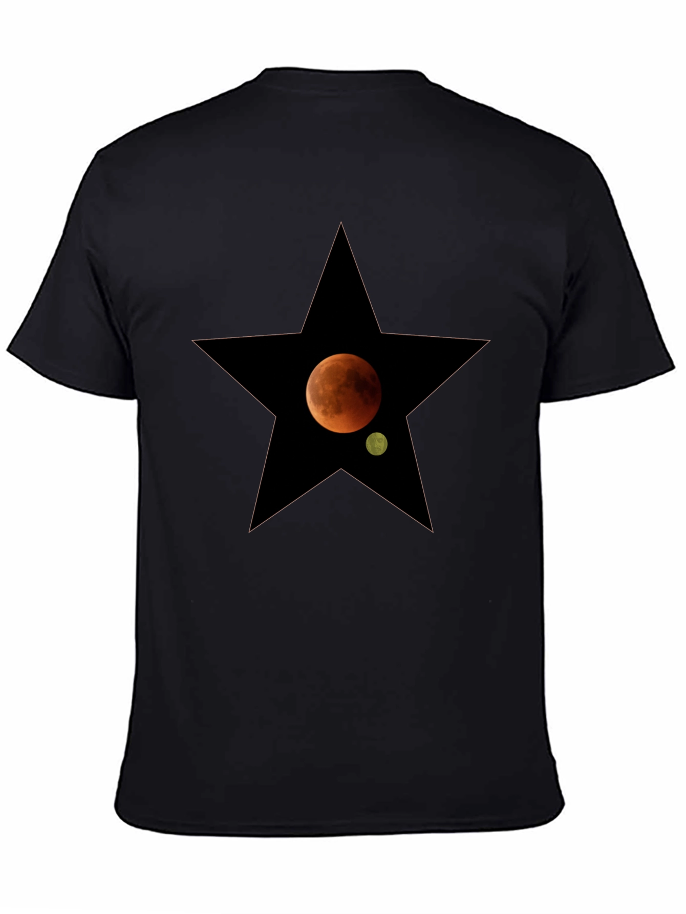 Starry Moon Mens Black T-Shirt