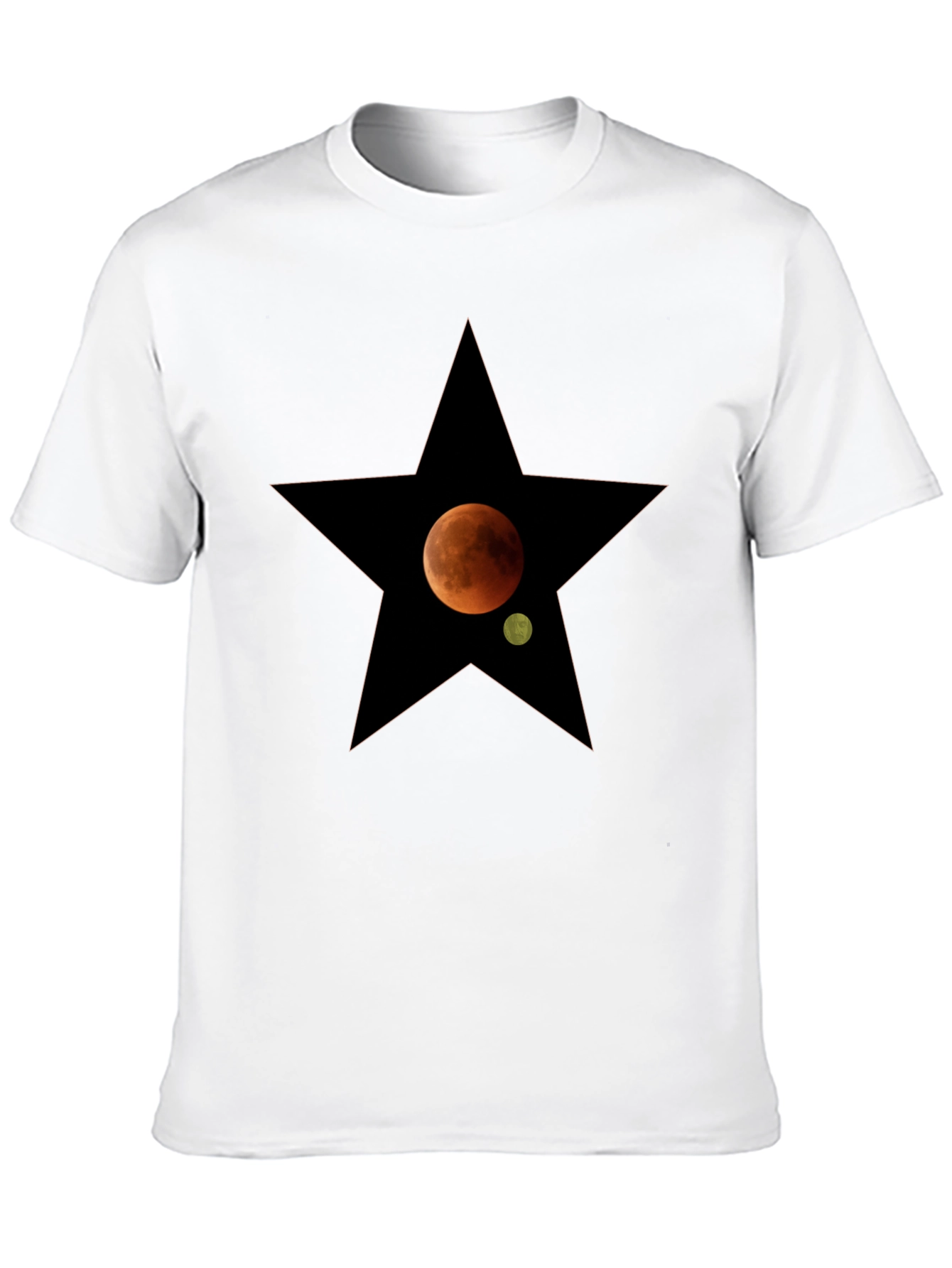 Starry Moon Mens Black T-Shirt