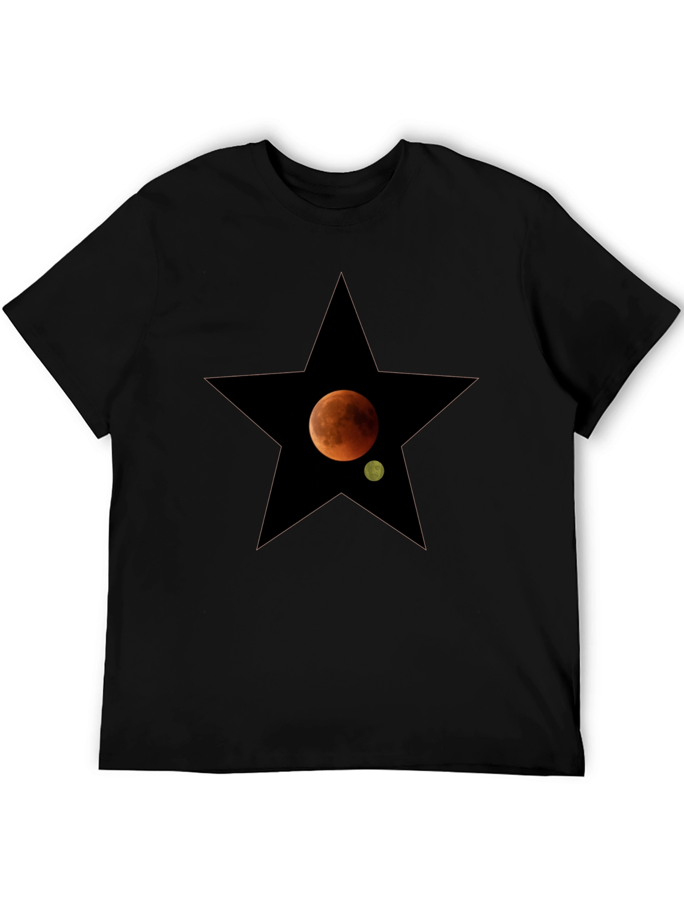Starry Moon Mens Black T-Shirt