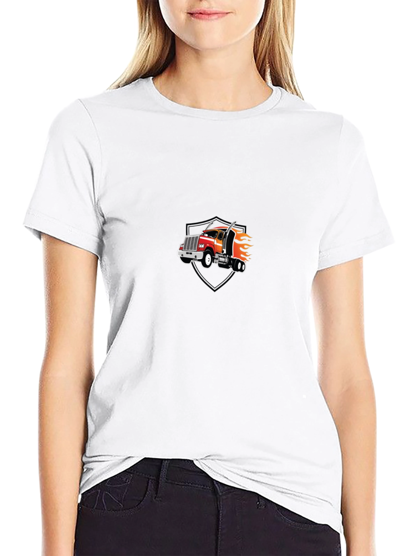 Truck Graphic Tee - Black Cotton Blend