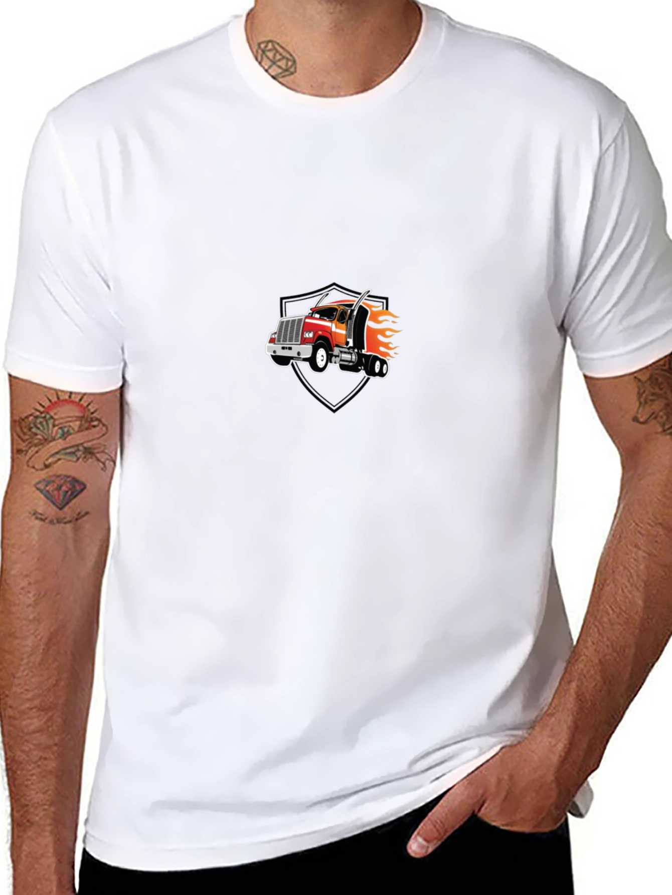 Truck Graphic Tee - Black Cotton Blend