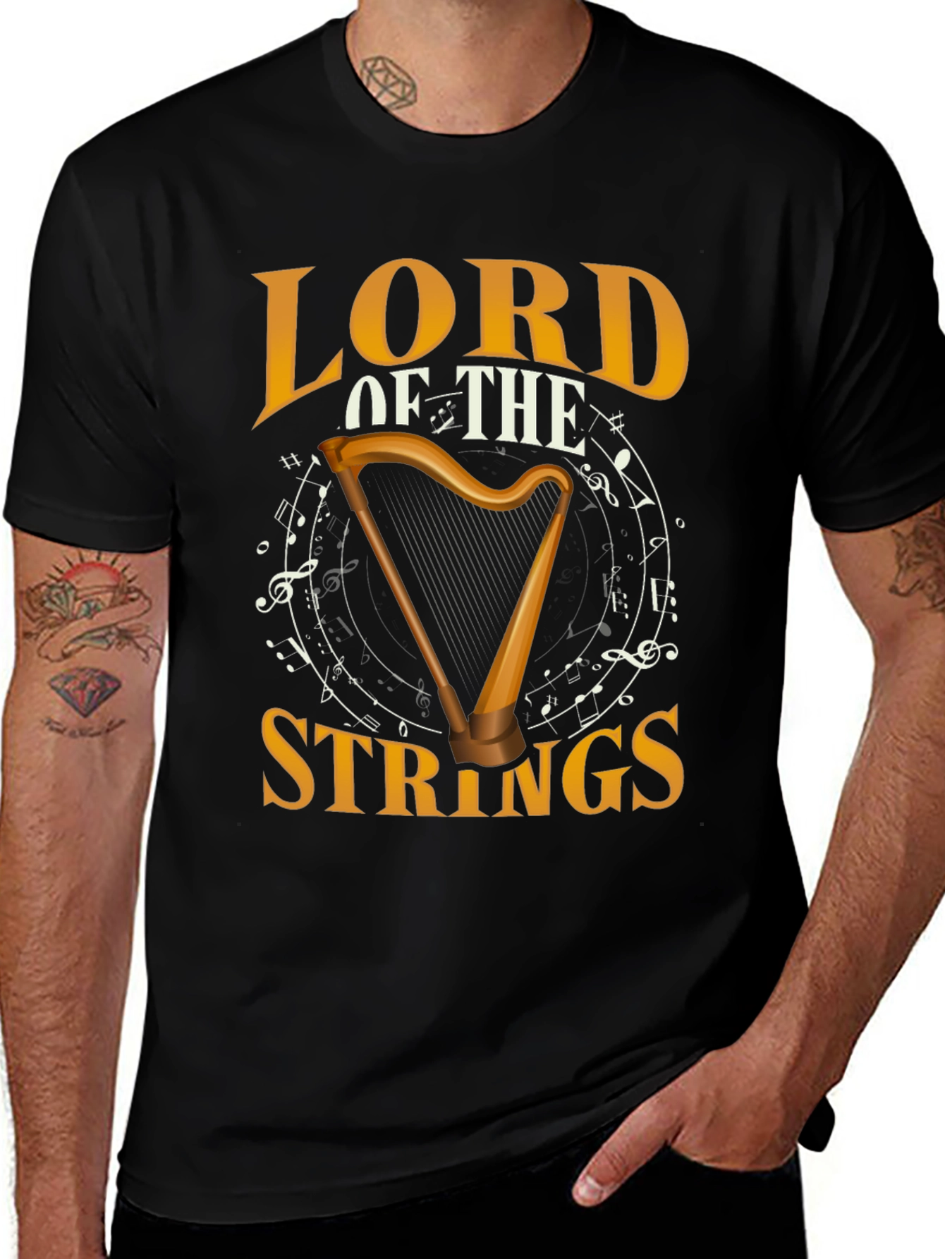 Lord of the Strings Harp Graphic T-Shirt