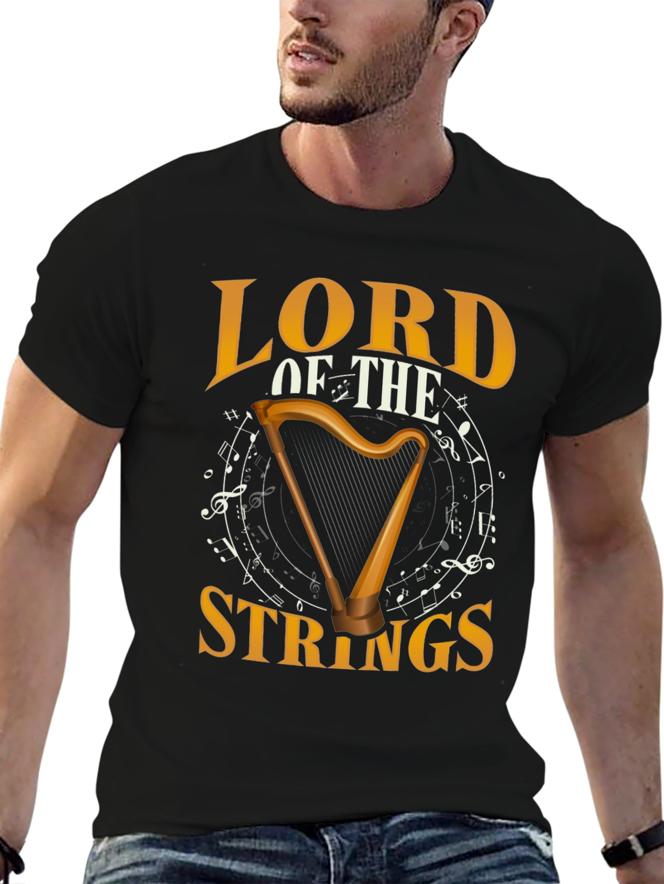 Lord of the Strings Harp Graphic T-Shirt