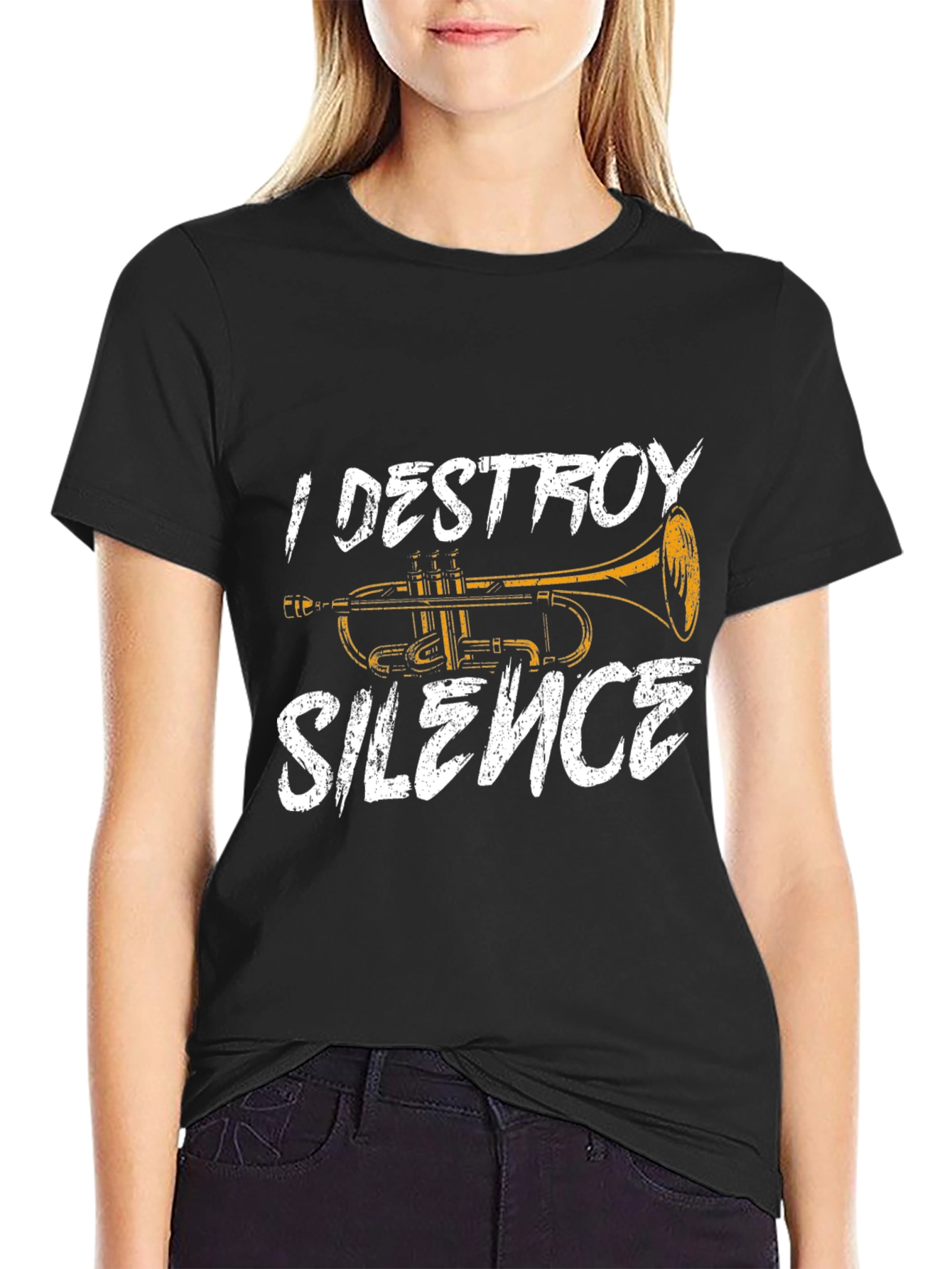 I Destroy Silence Trumpet Graphic Tee