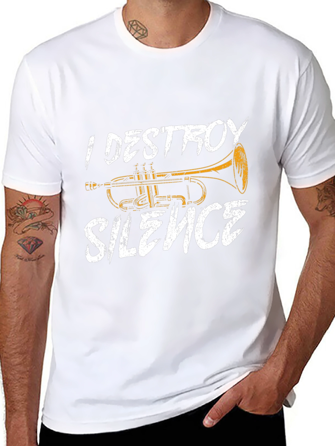 I Destroy Silence Trumpet Graphic Tee