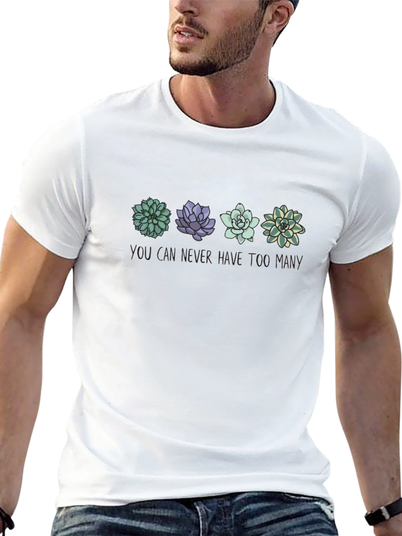Succulent Plant Lover Black Tee