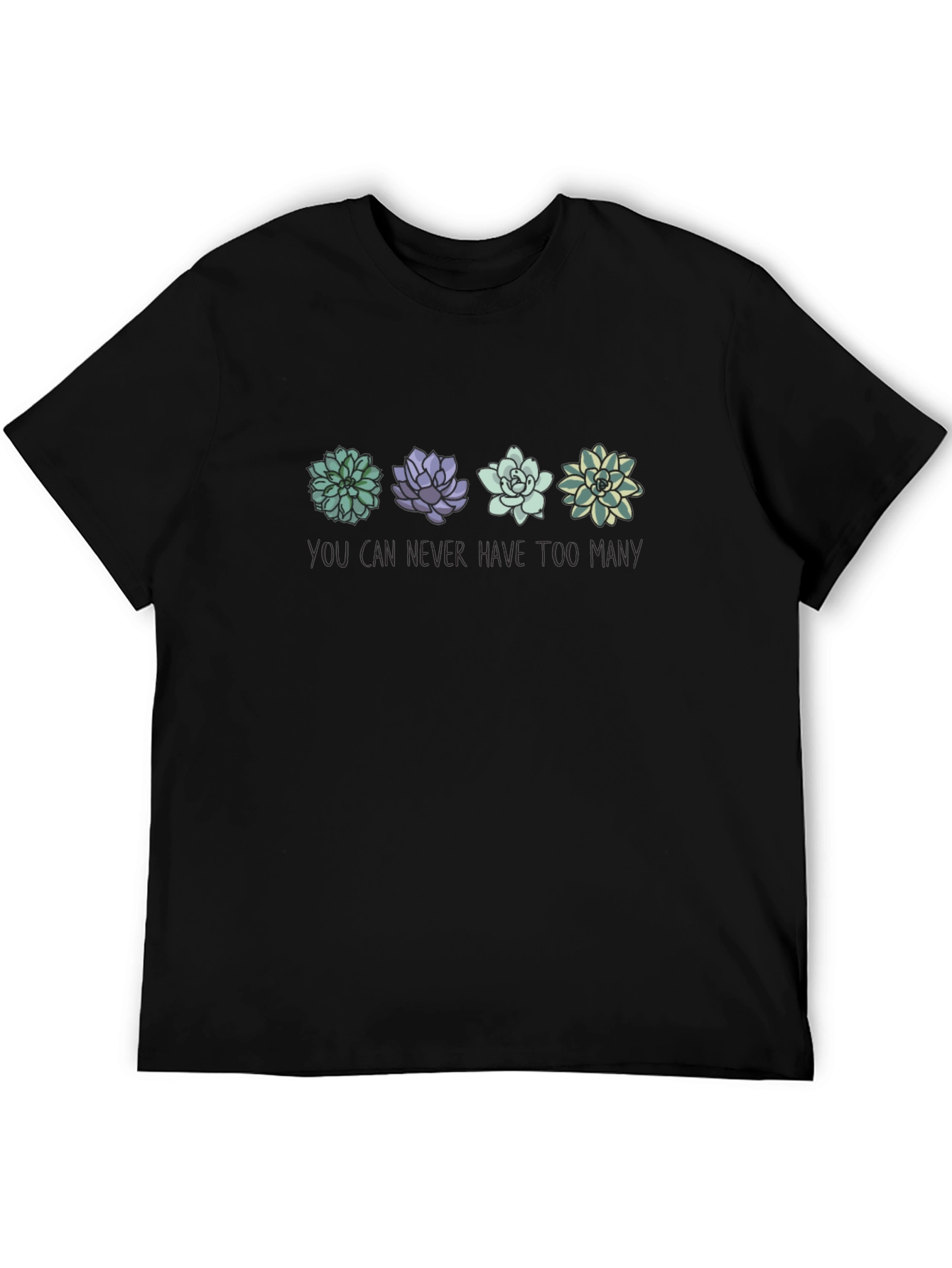 Succulent Plant Lover Black Tee