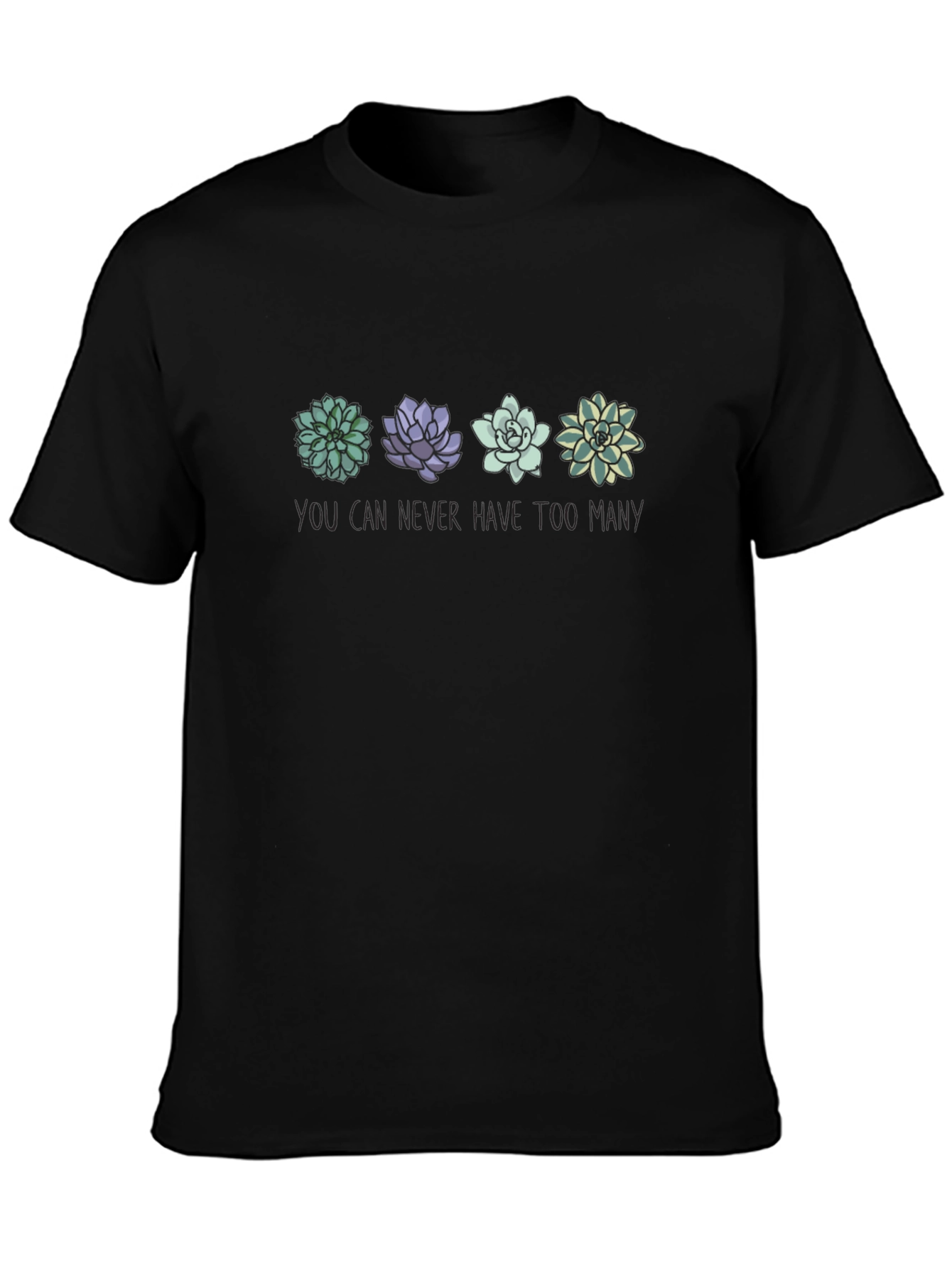 Succulent Plant Lover Black Tee