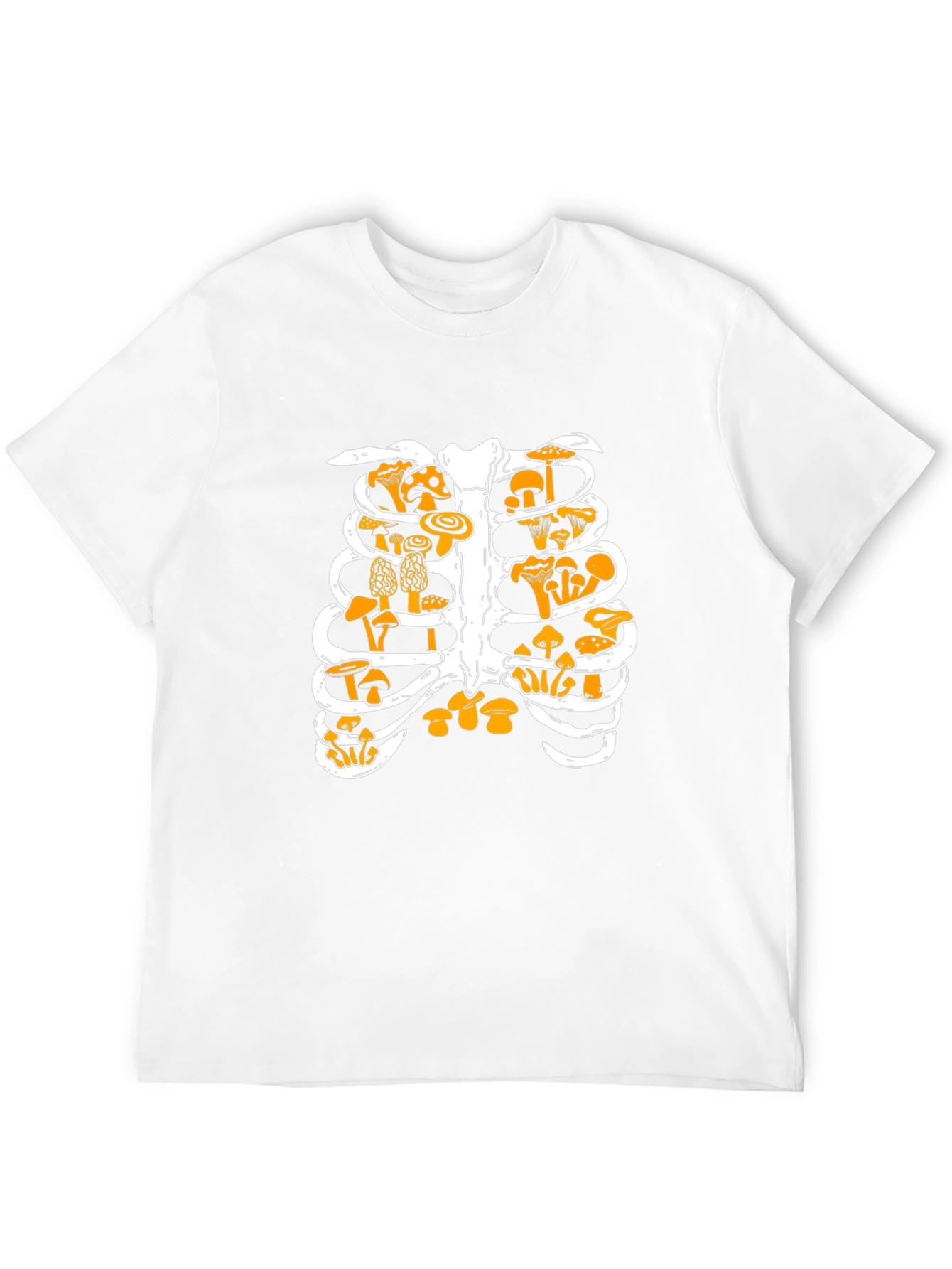 Mushroom Ribcage Graphic Tee - Unique Black T-Shirt