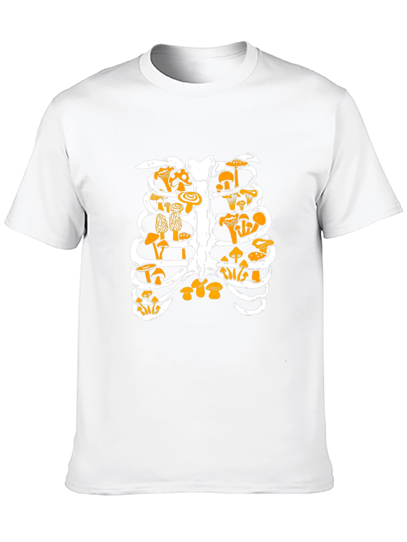 Mushroom Ribcage Graphic Tee - Unique Black T-Shirt