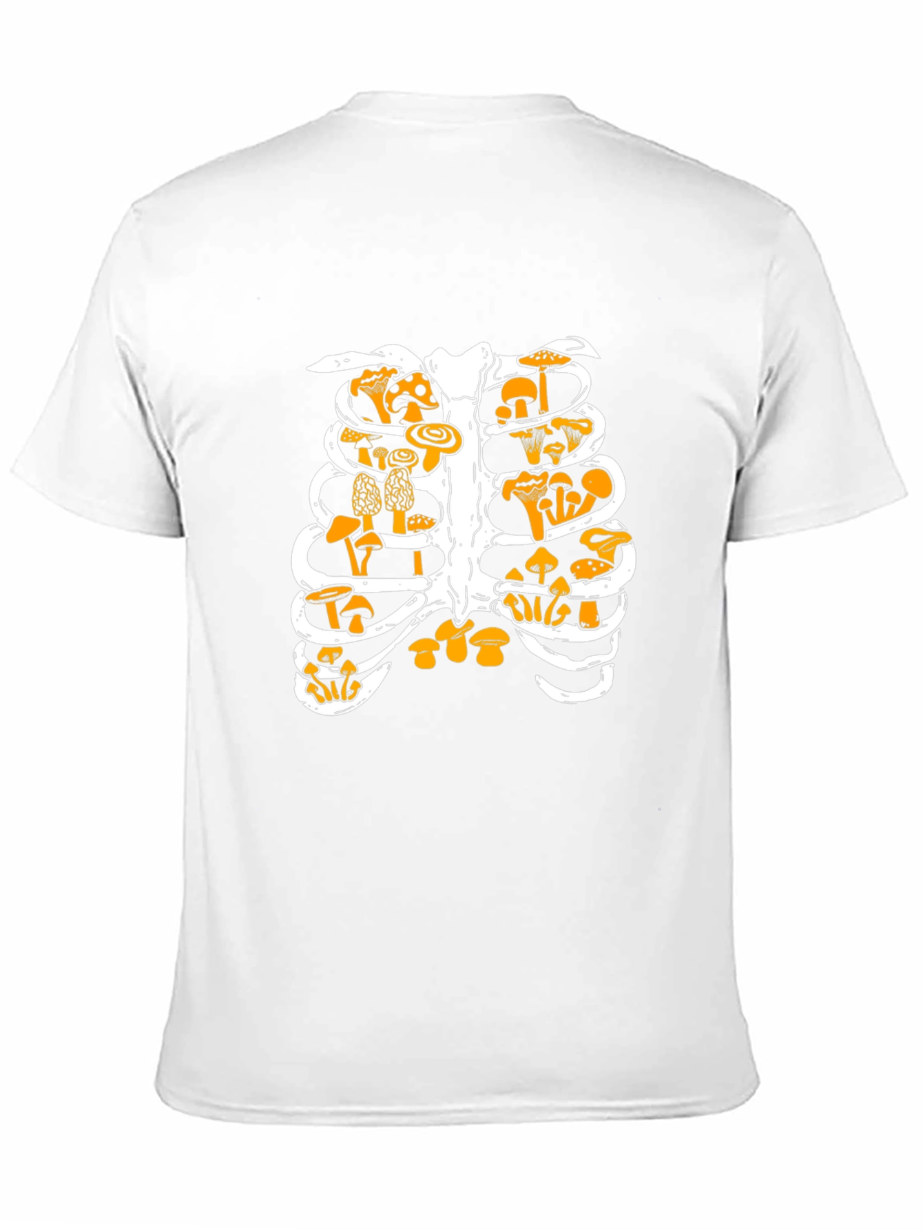 Mushroom Ribcage Graphic Tee - Unique Black T-Shirt