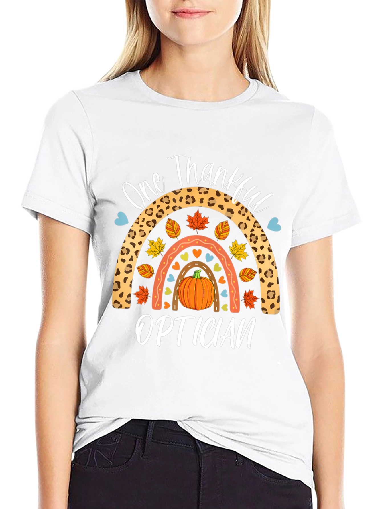 One Thankful Optician T-Shirt - Fall Rainbow