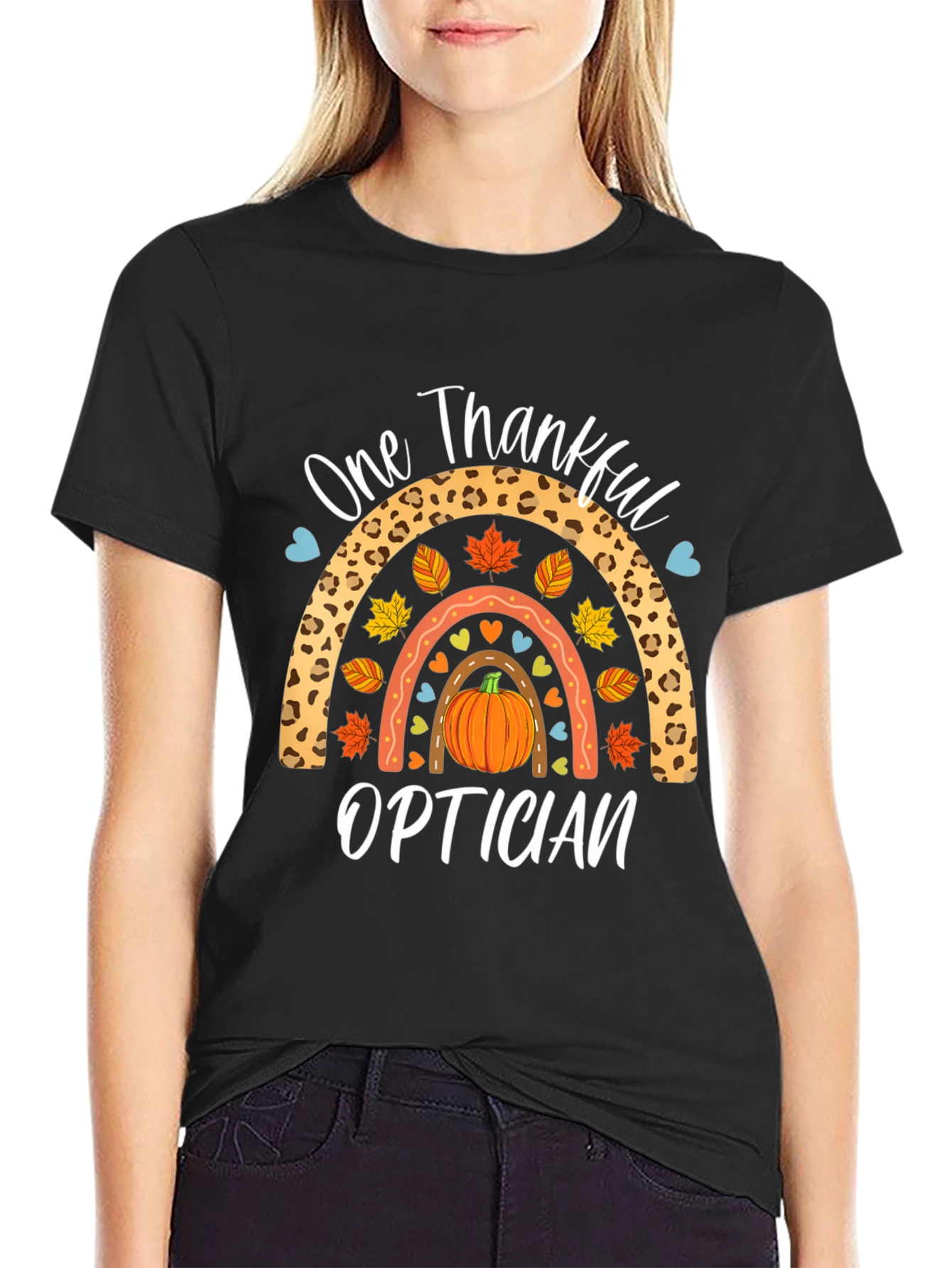 One Thankful Optician T-Shirt - Fall Rainbow