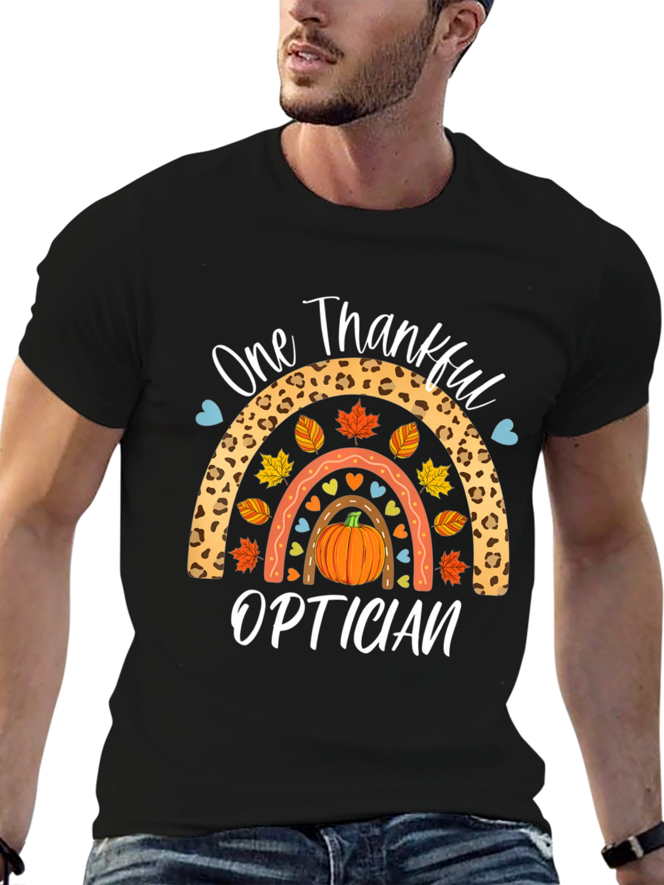 One Thankful Optician T-Shirt - Fall Rainbow