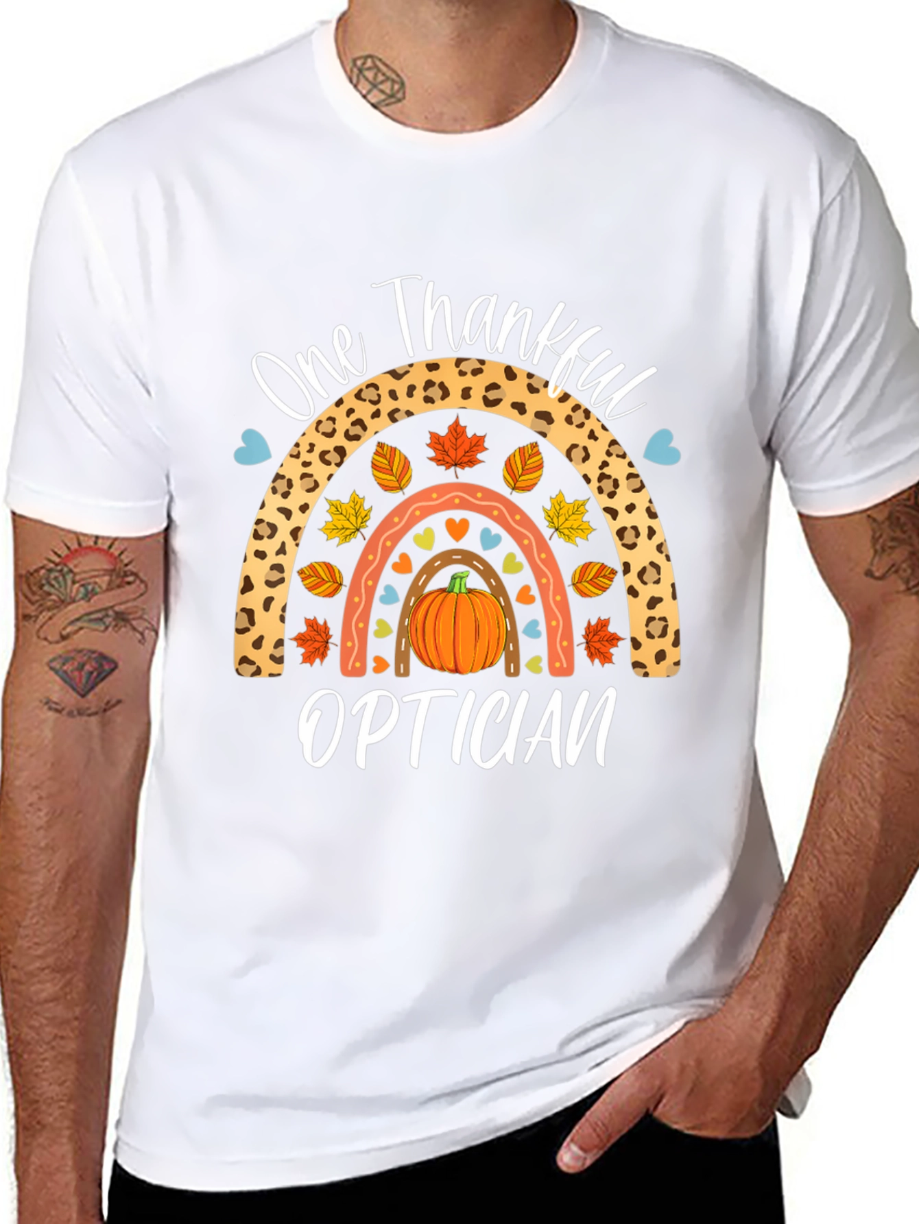 One Thankful Optician T-Shirt - Fall Rainbow