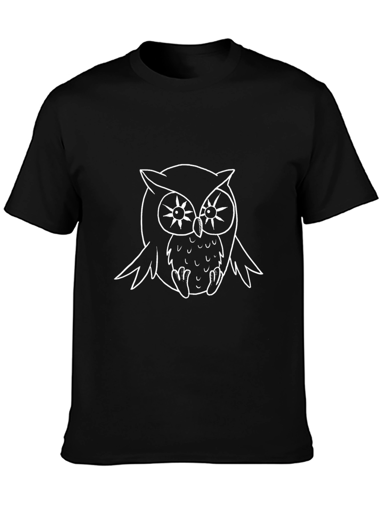 Cool Owl Graphic Black T-Shirt