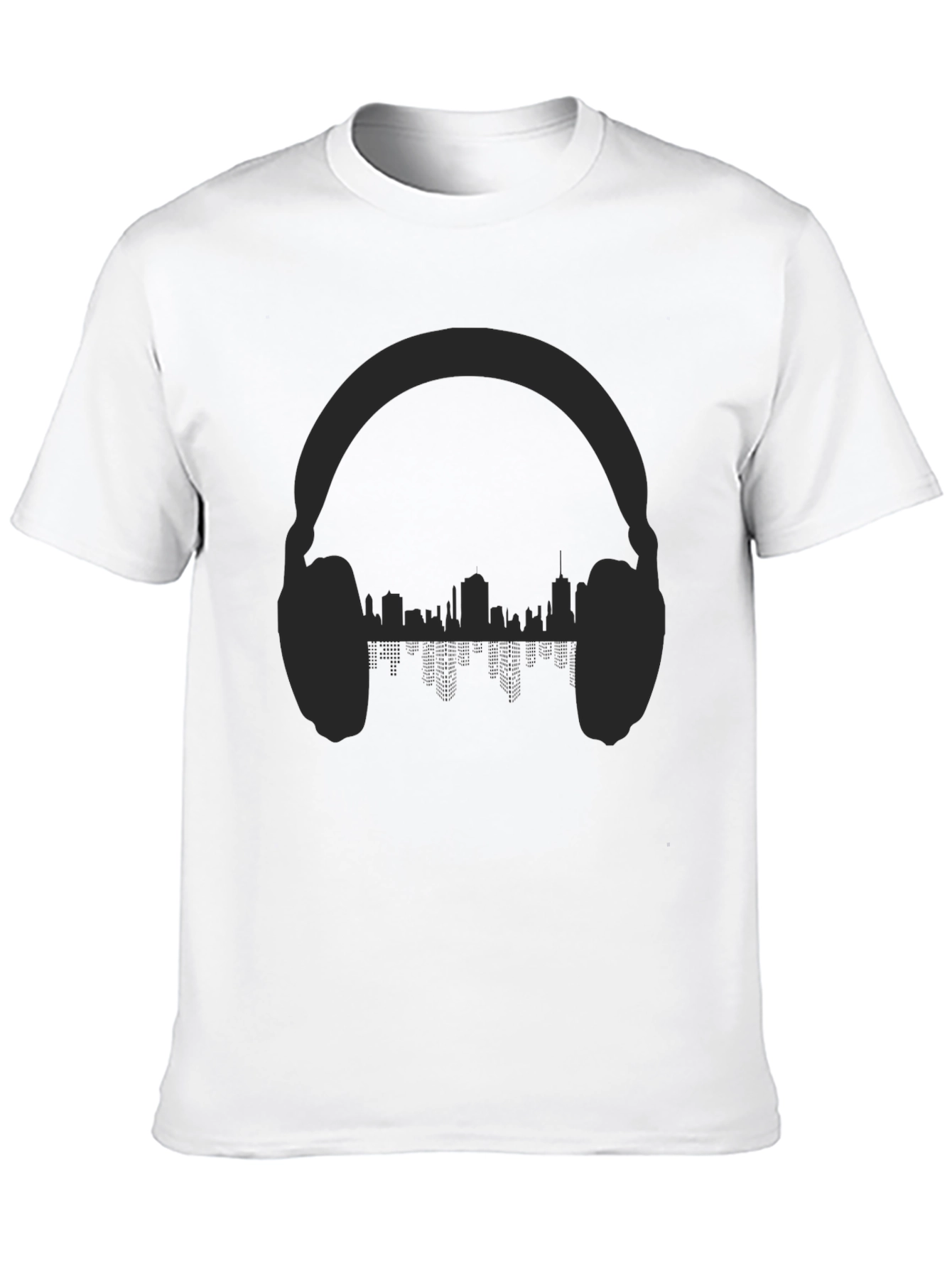 Urban Beats Tee - Headphones & Cityscape Design