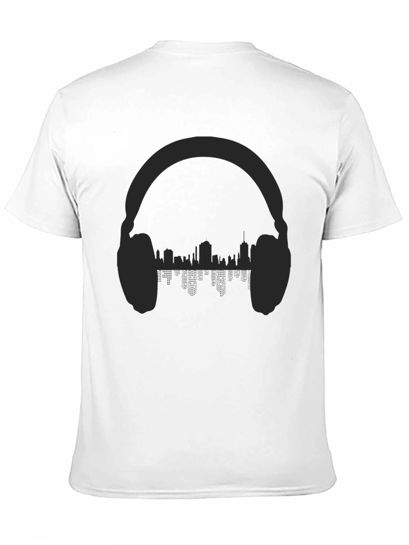 Urban Beats Tee - Headphones & Cityscape Design