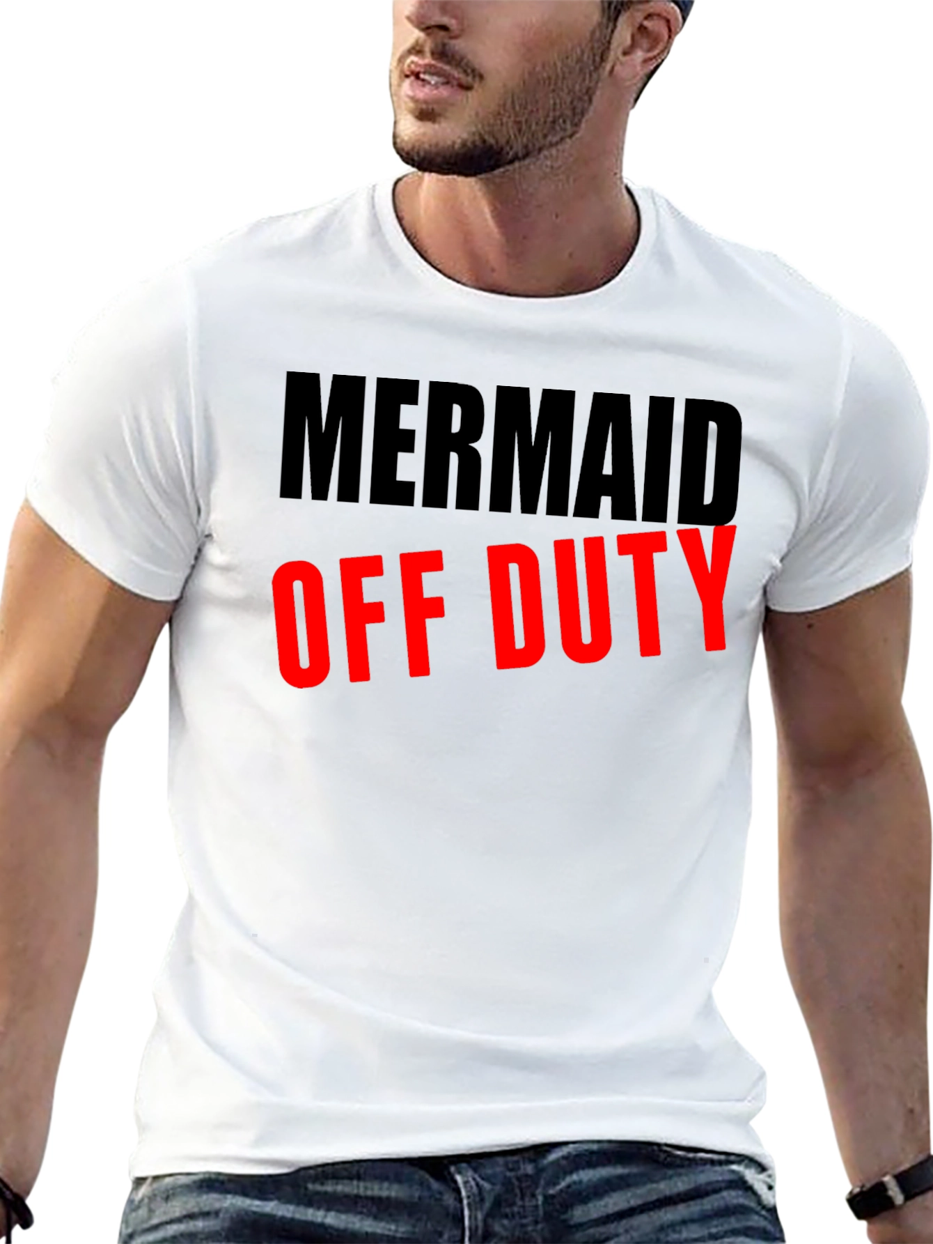 Mermaid Off Duty Black Graphic T-Shirt