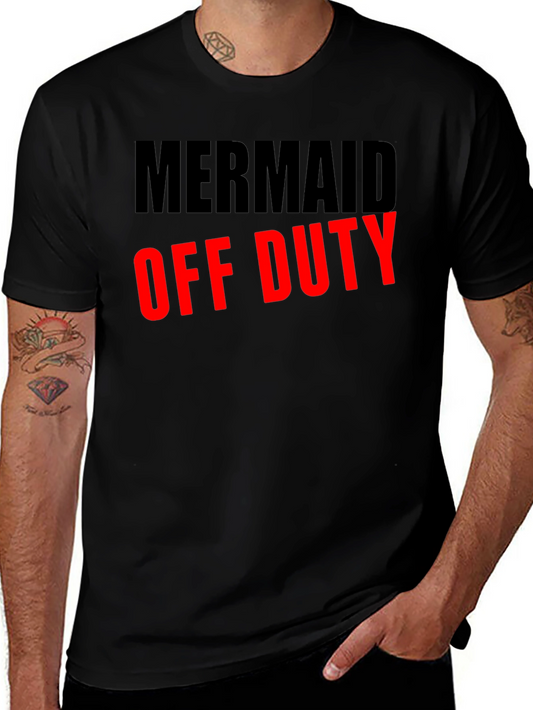 Mermaid Off Duty Black Graphic T-Shirt
