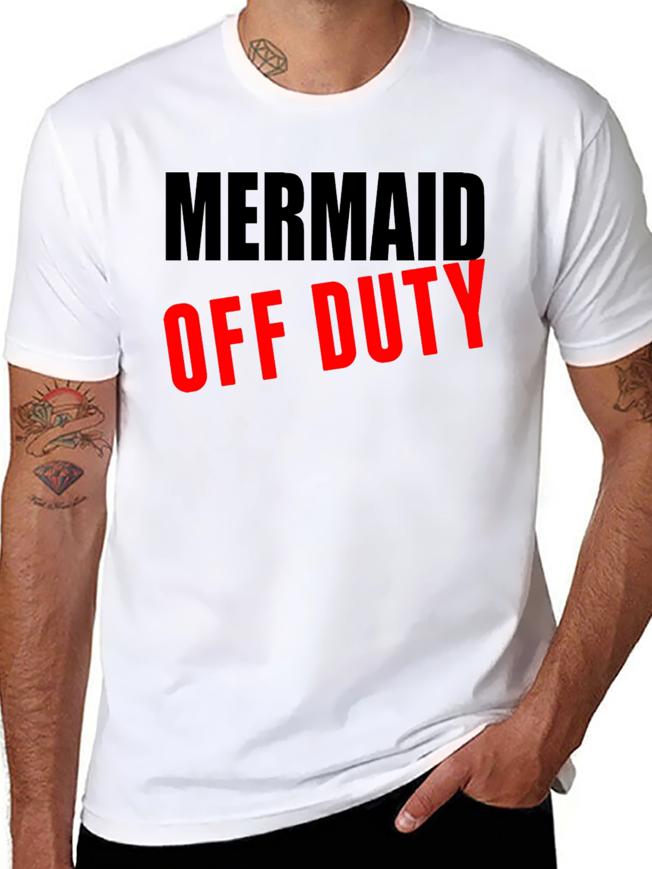 Mermaid Off Duty Black Graphic T-Shirt