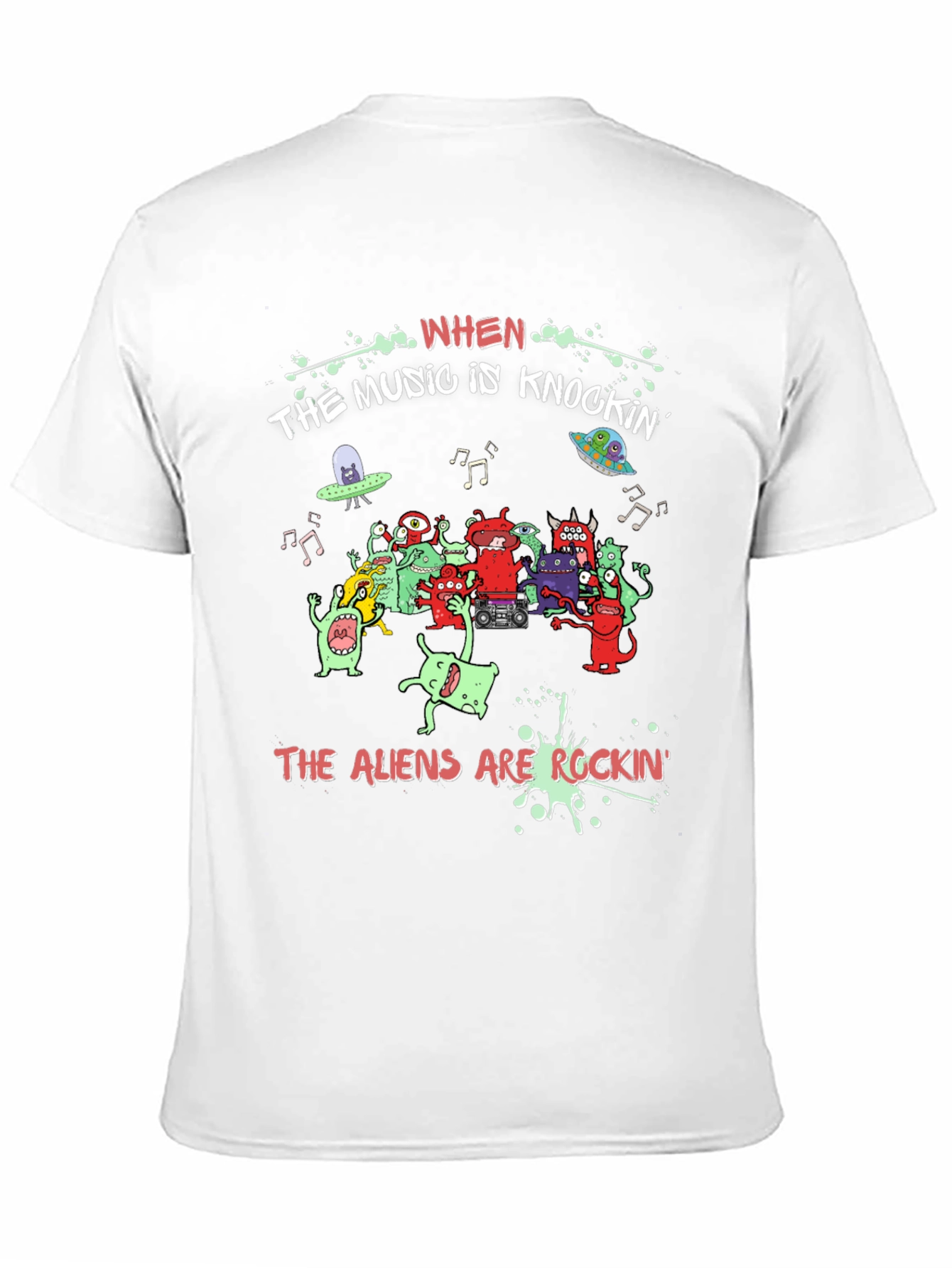 Aliens Rockin Black Graphic Tee