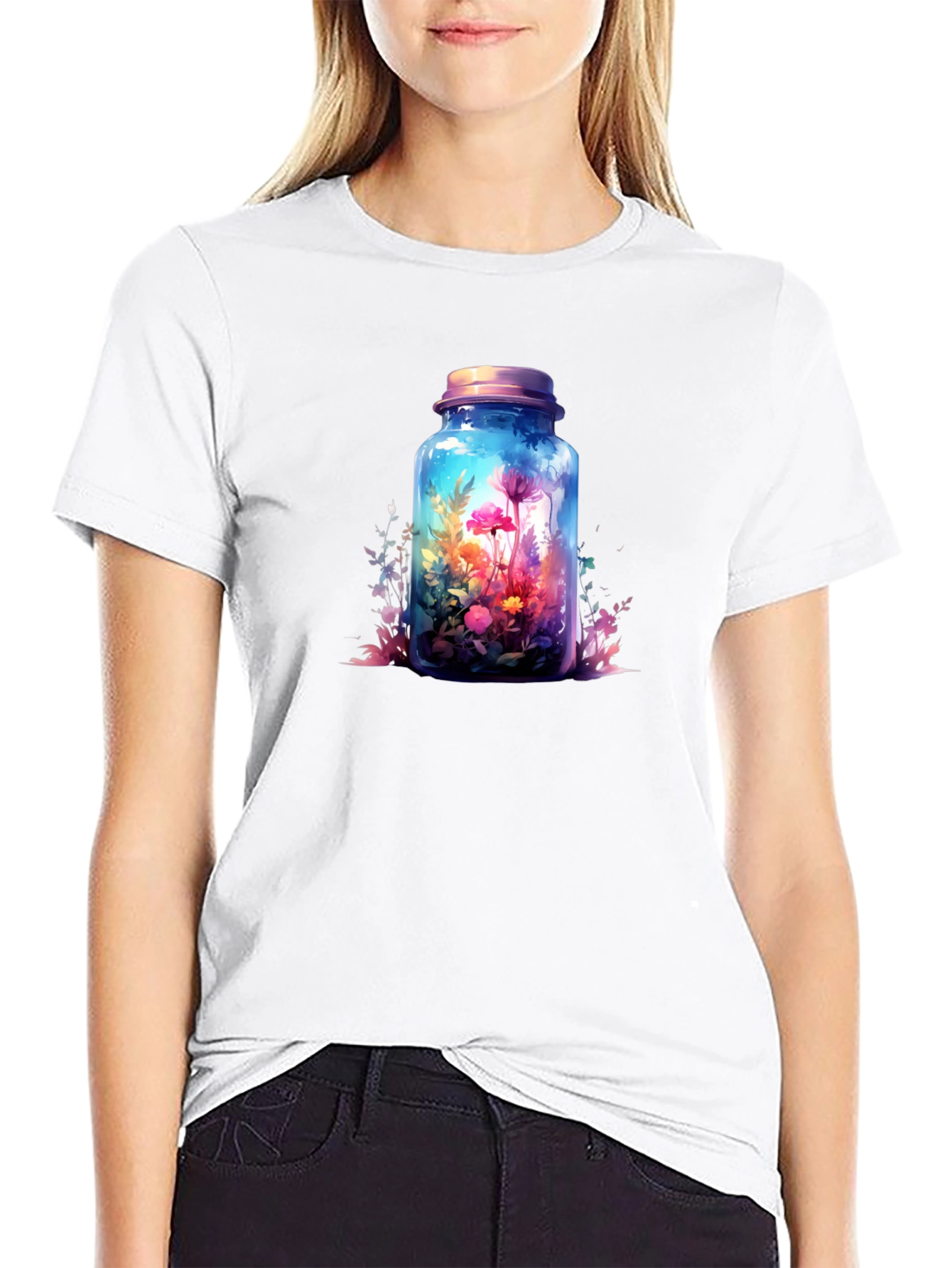 Floral Terrarium Graphic Tee - Mens Black T-Shirt