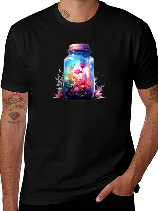 Floral Terrarium Graphic Tee - Mens Black T-Shirt