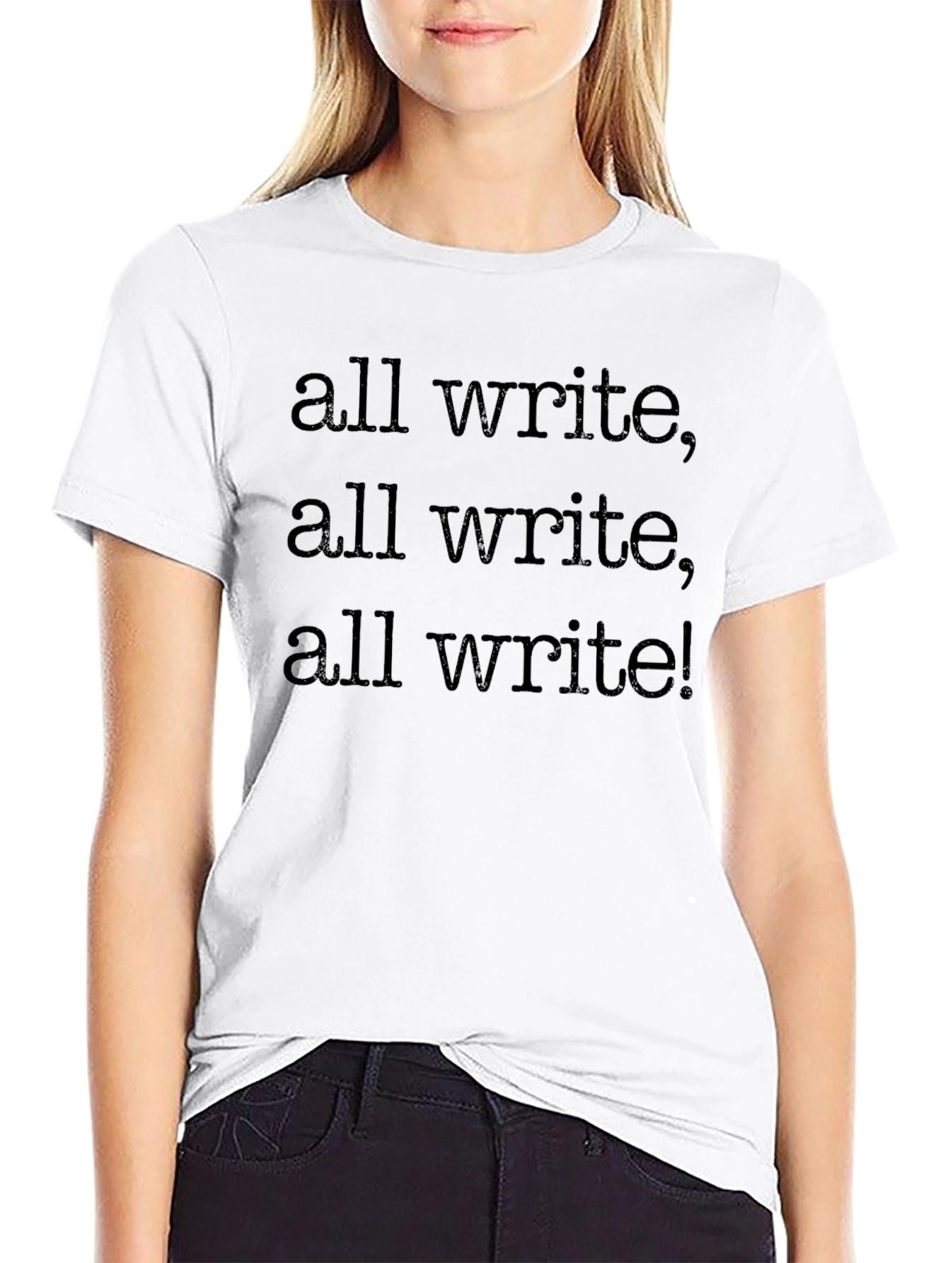 All Write T-Shirt - Writers Tee - Black Cotton