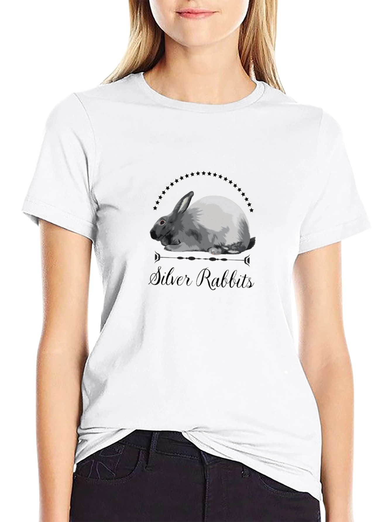 Silver Rabbits Black T-Shirt