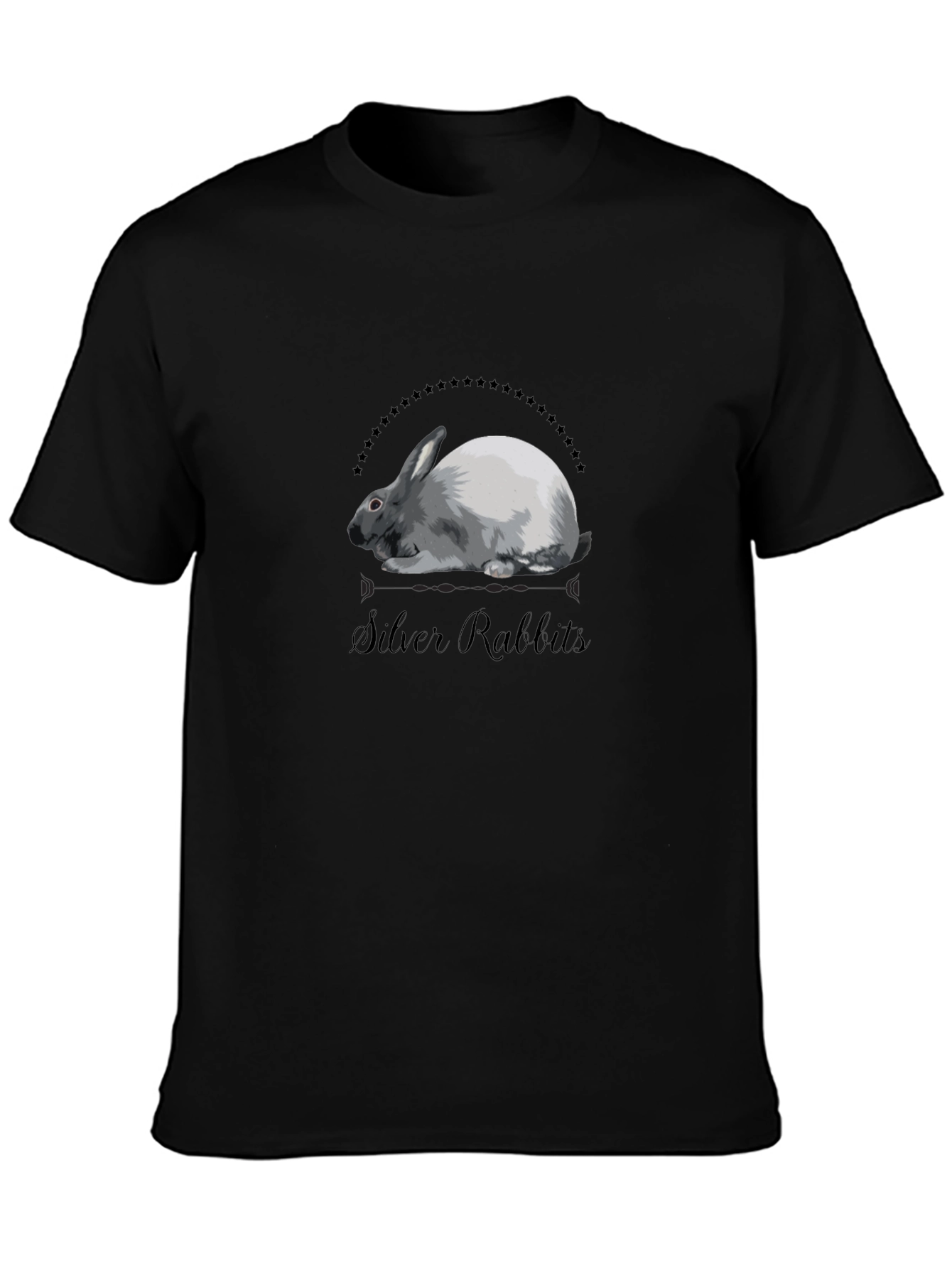 Silver Rabbits Black T-Shirt