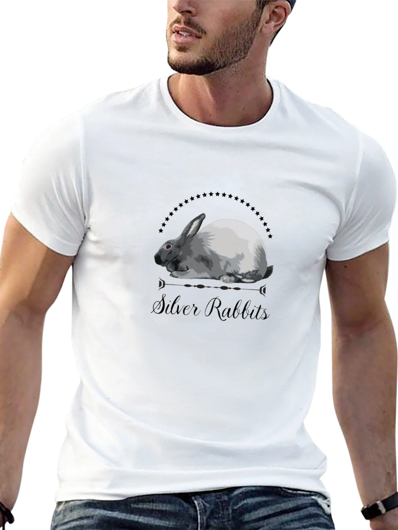 Silver Rabbits Black T-Shirt