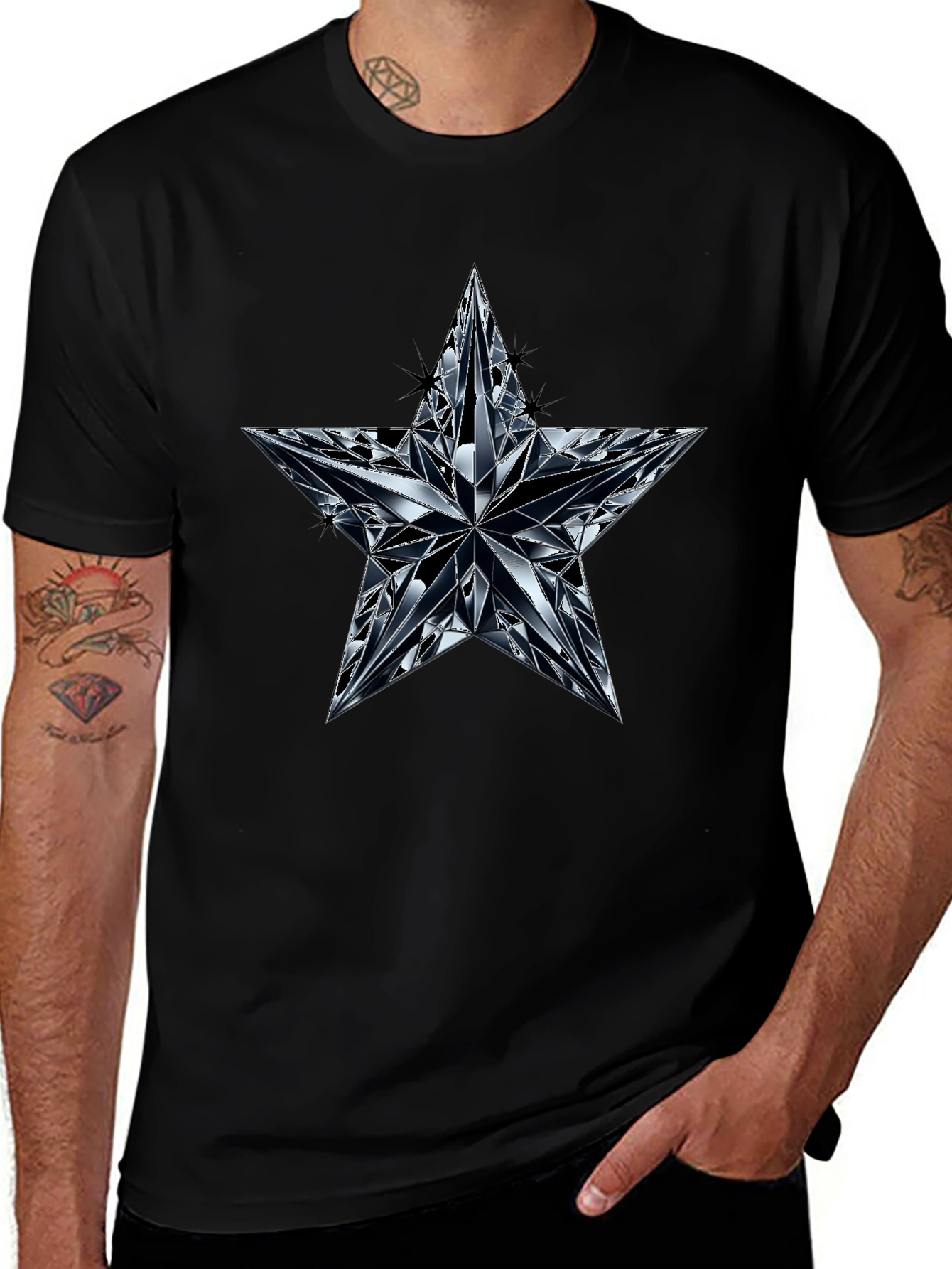 Diamond Star Graphic Black T-Shirt