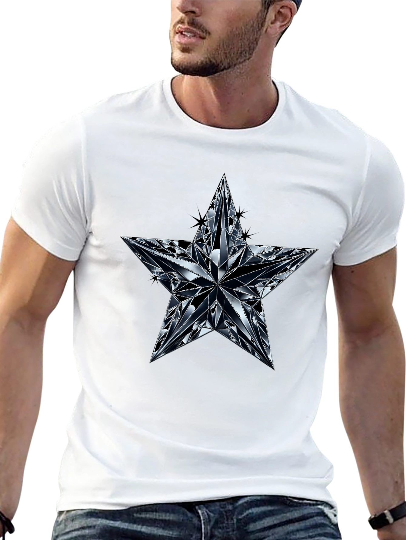 Diamond Star Graphic Black T-Shirt