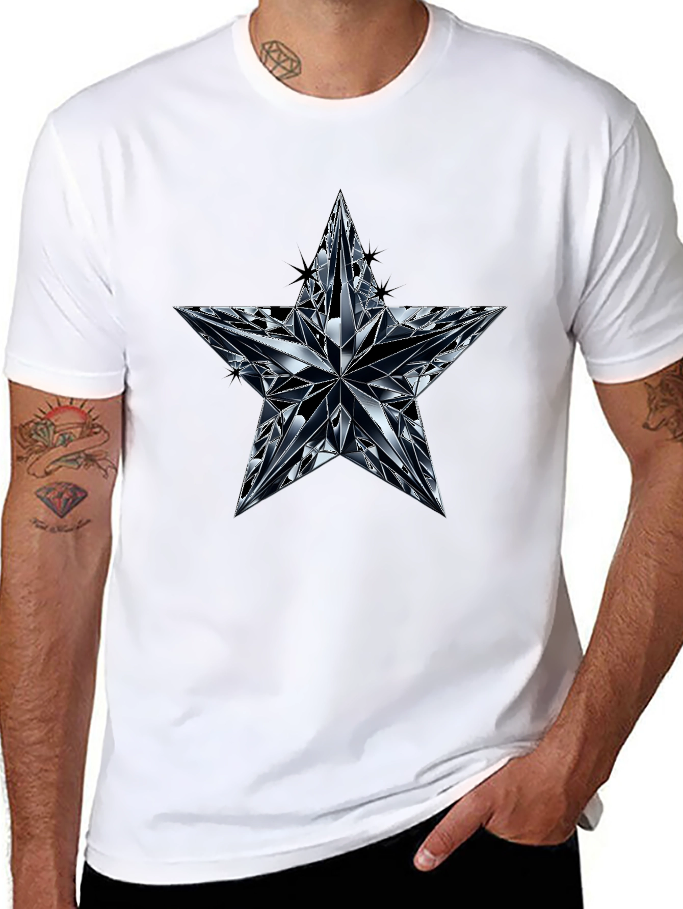 Diamond Star Graphic Black T-Shirt