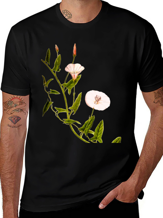 Floral Print Graphic T-Shirt - Vintage Botanical Design