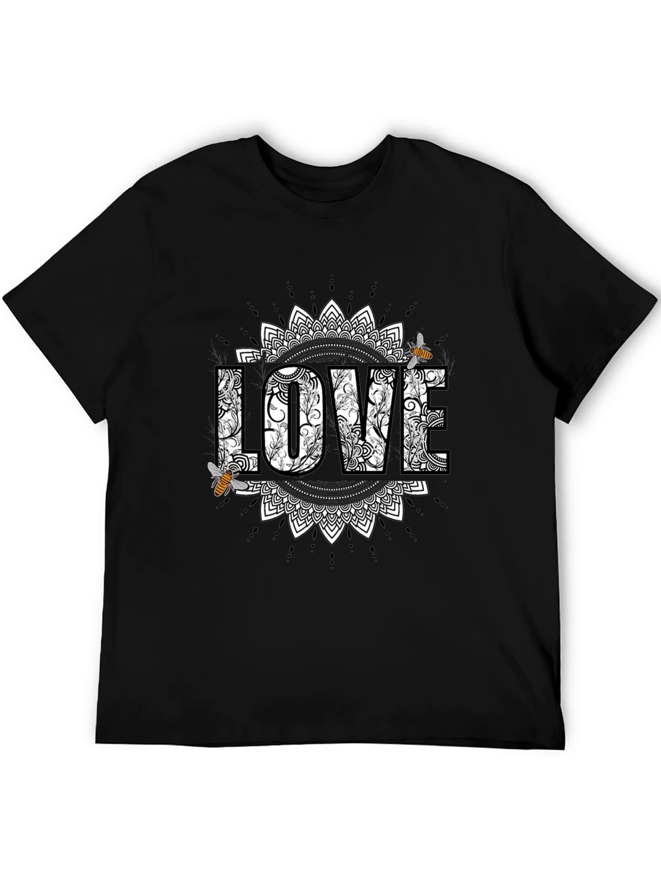 Love & Bees Graphic Tee - Black Crew Neck