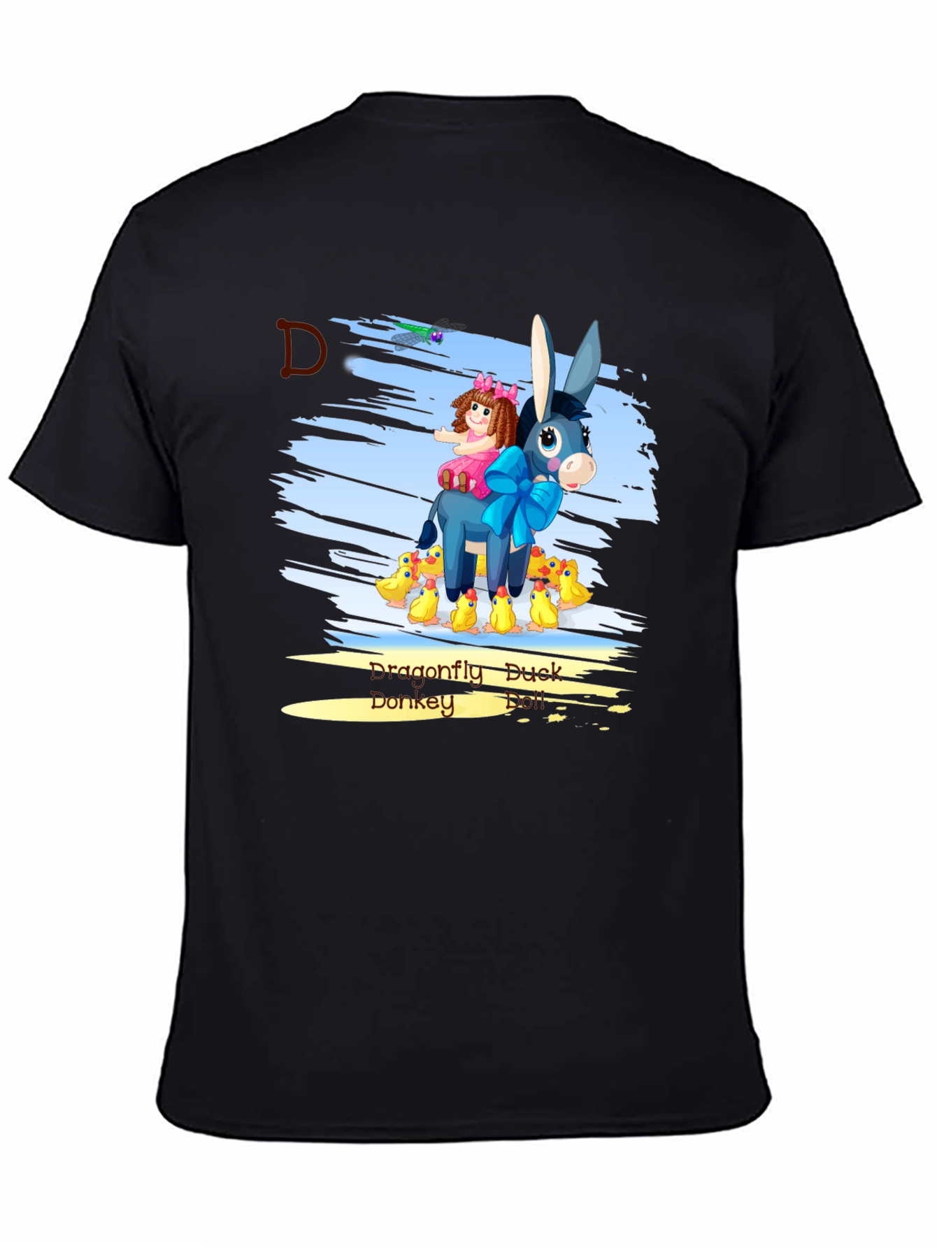 Cartoon Donkey & Ducks Graphic T-Shirt