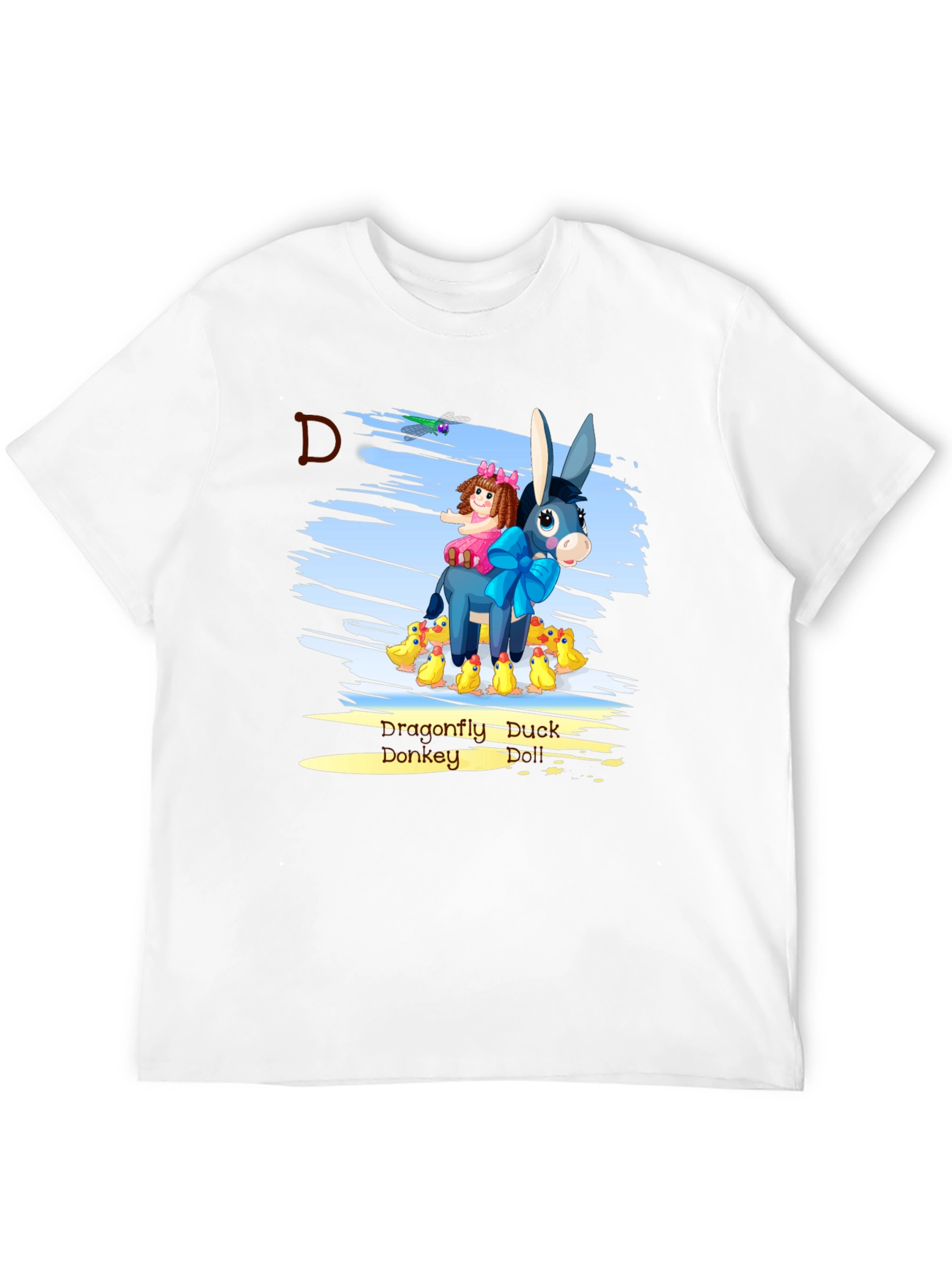 Cartoon Donkey & Ducks Graphic T-Shirt