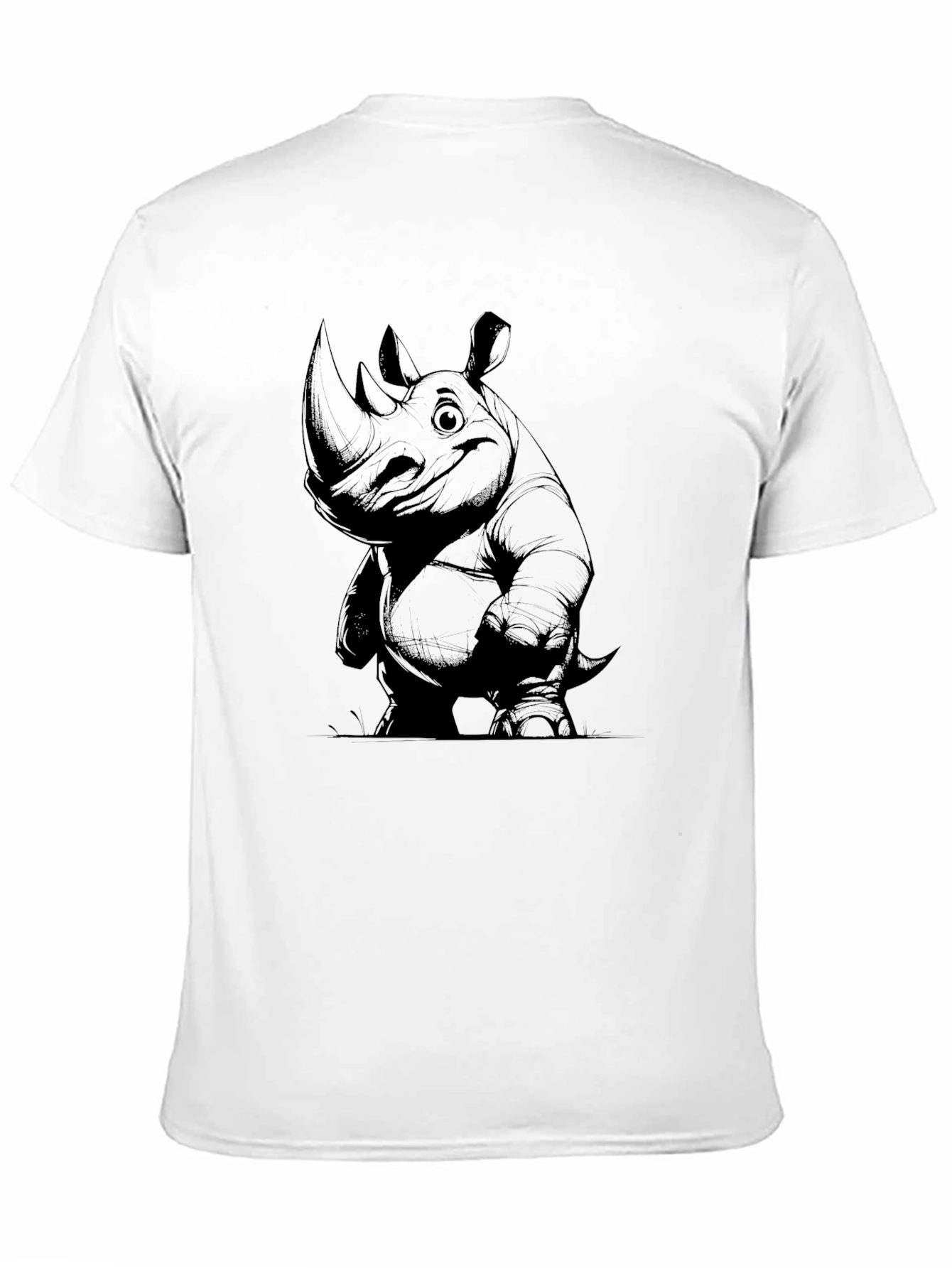 Rhino Graphic Tee - Mens Black Cotton T-Shirt