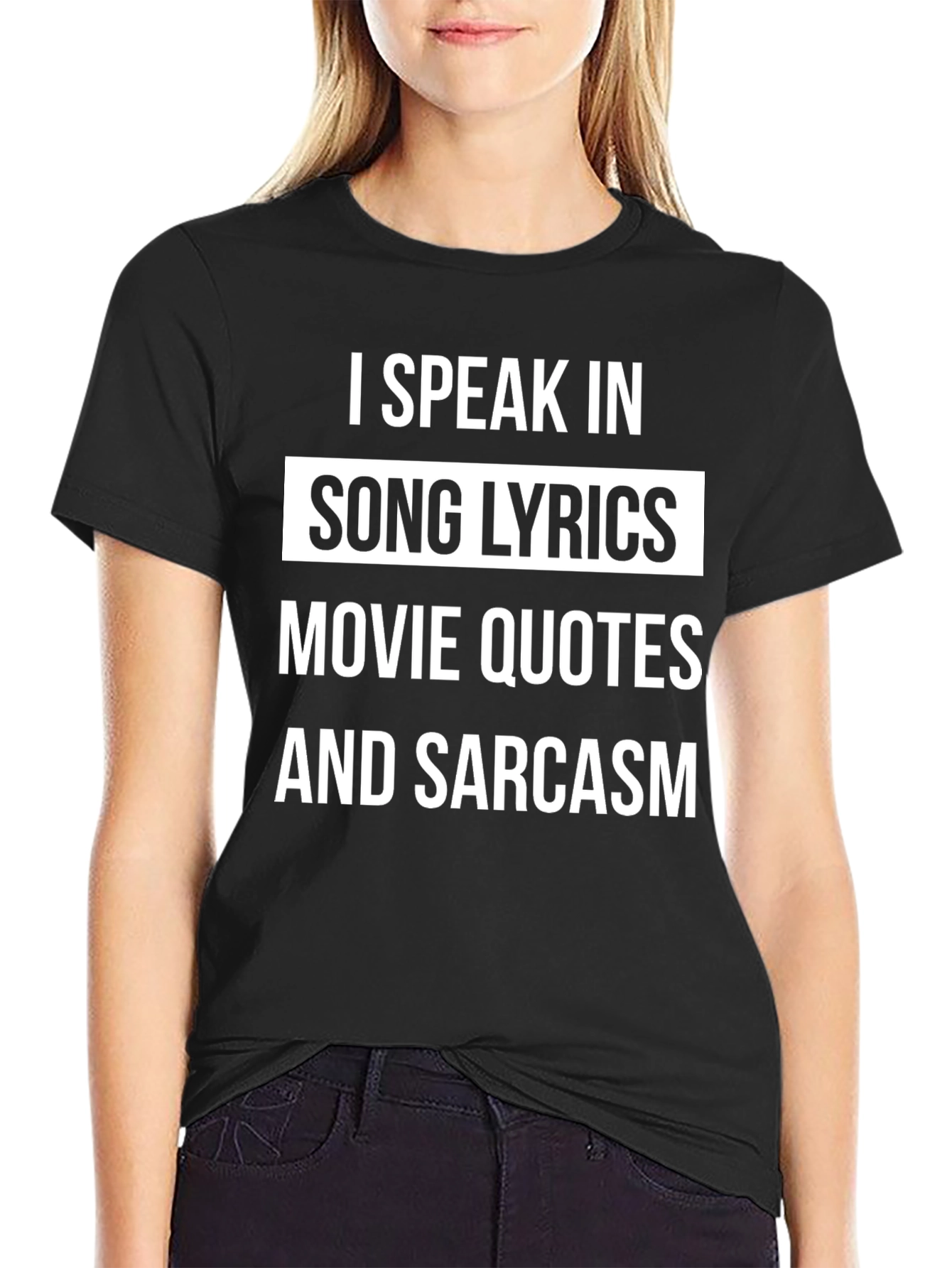 I Speak In Song Lyrics Mens Black T-Shirt