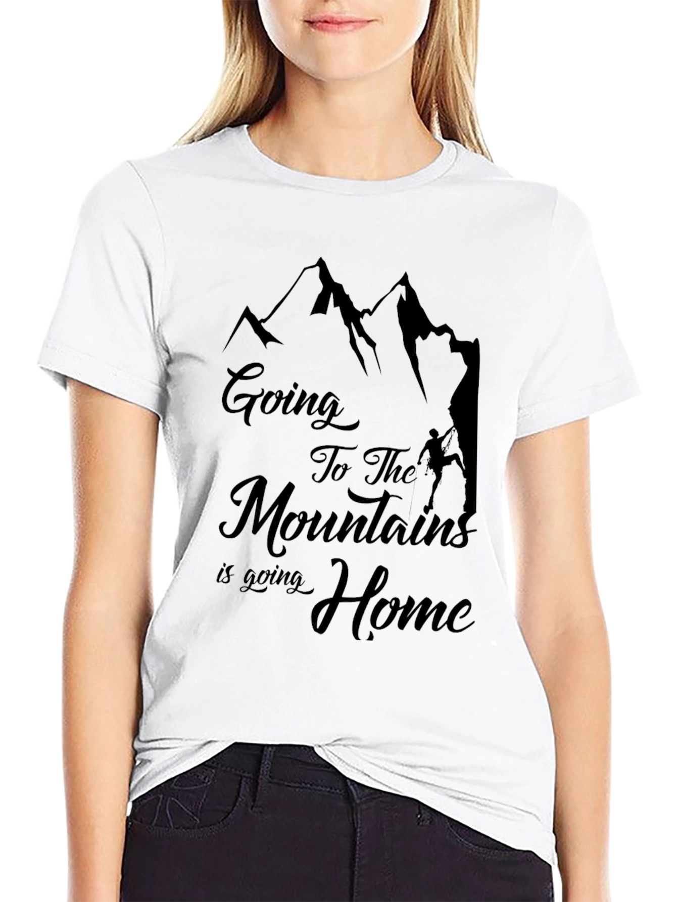Mountains Are Home Black Graphic T-Shirt