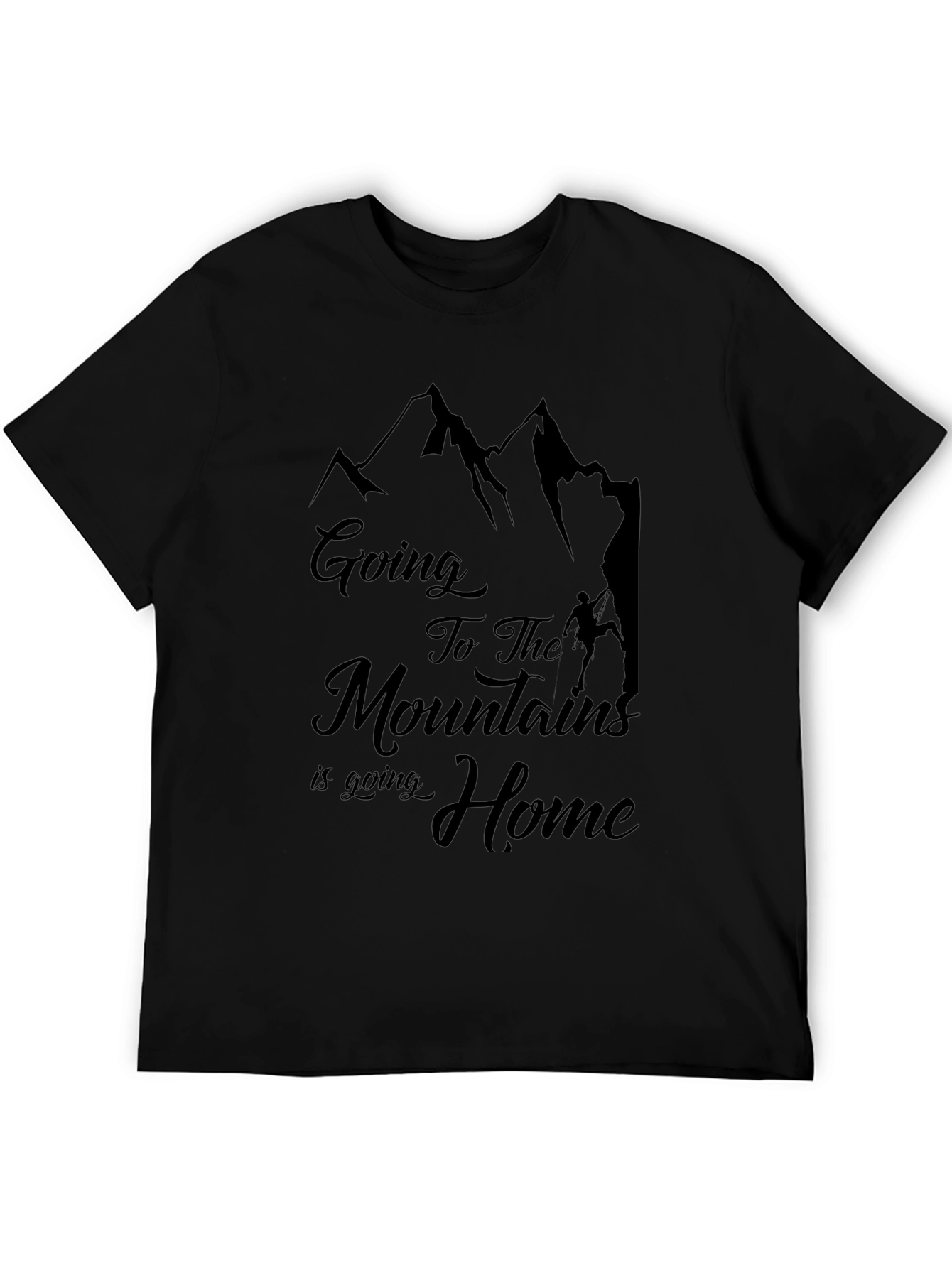Mountains Are Home Black Graphic T-Shirt