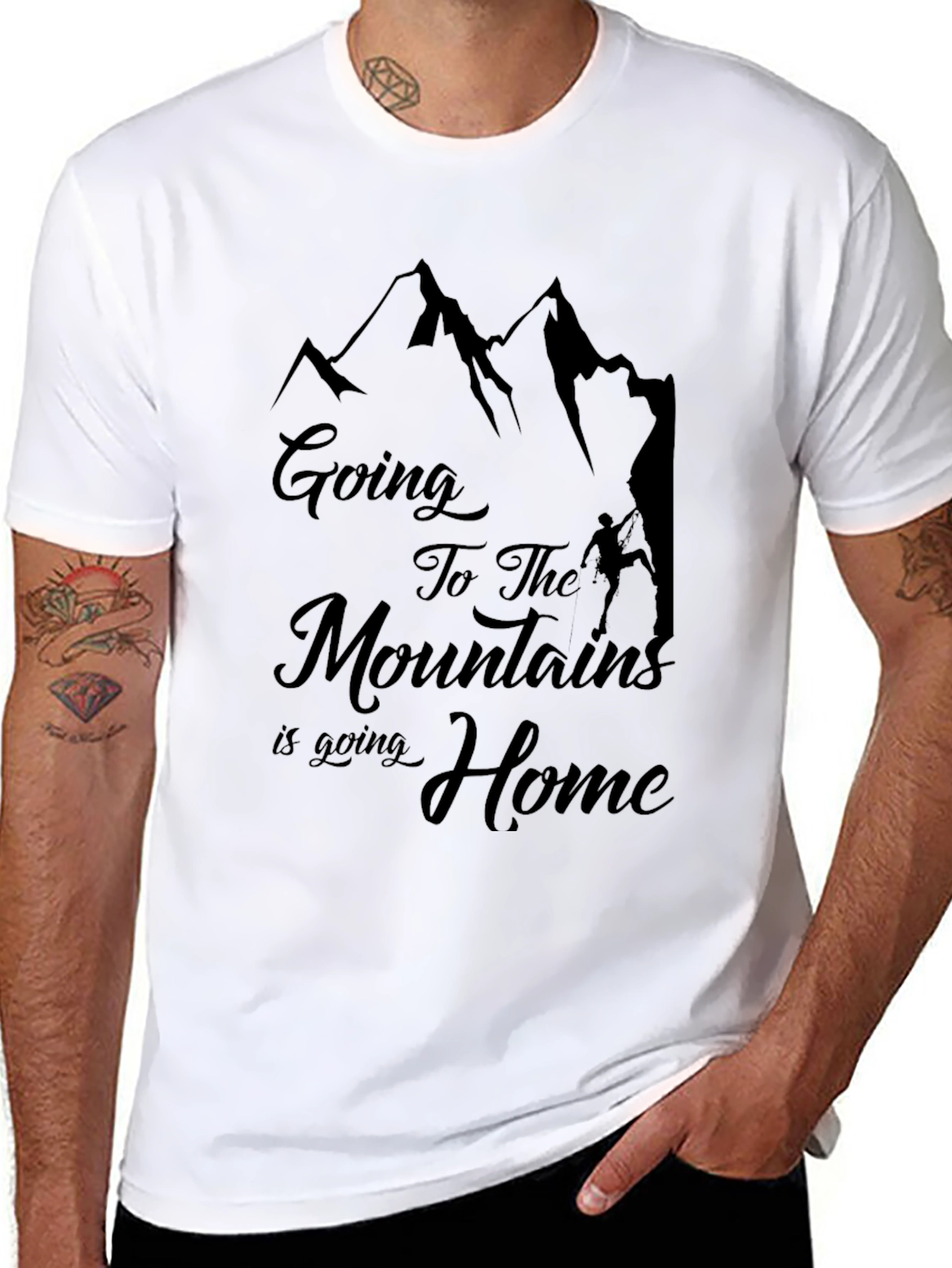 Mountains Are Home Black Graphic T-Shirt