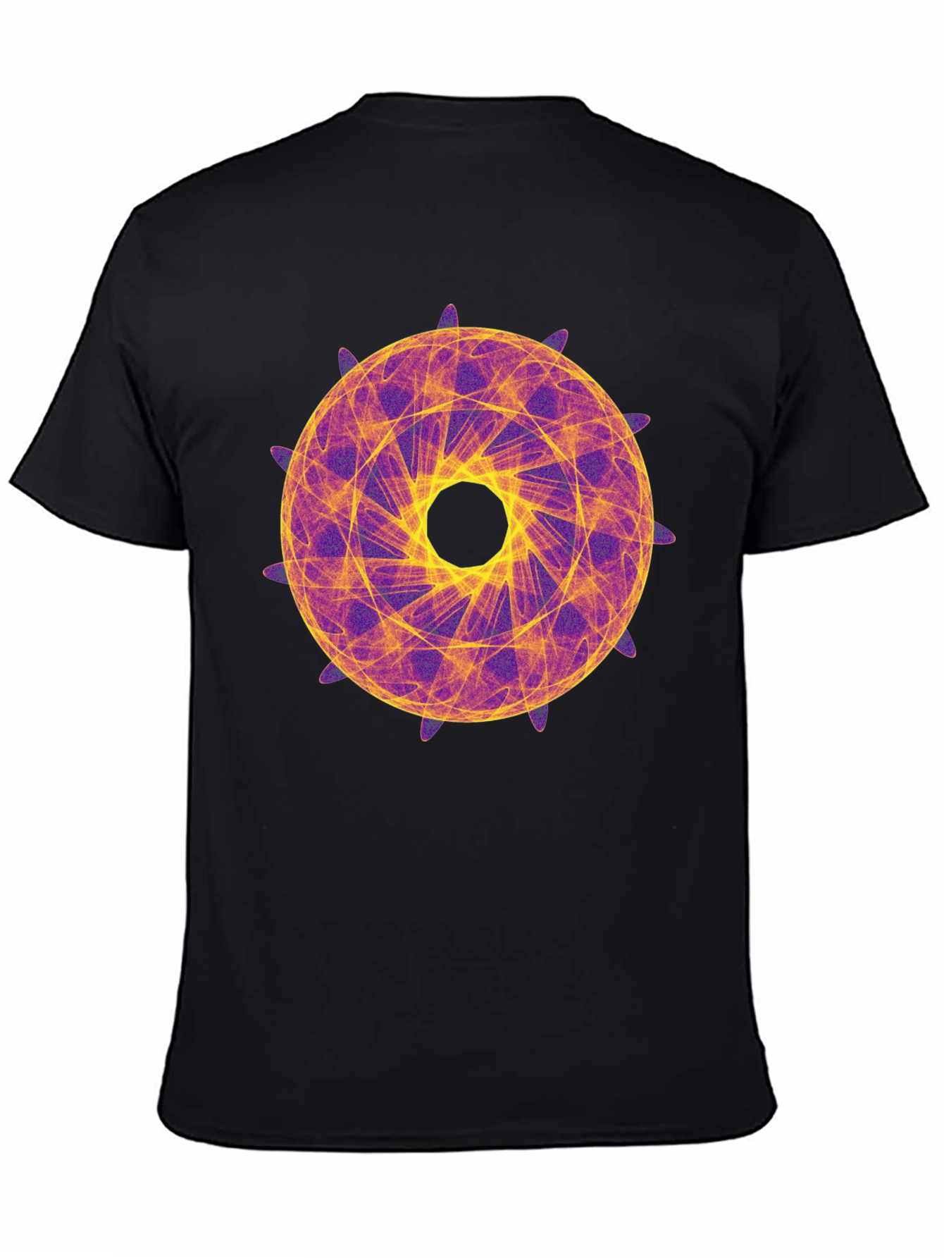 Geometric Mandala Graphic Tee - Stylish Black T-Shirt