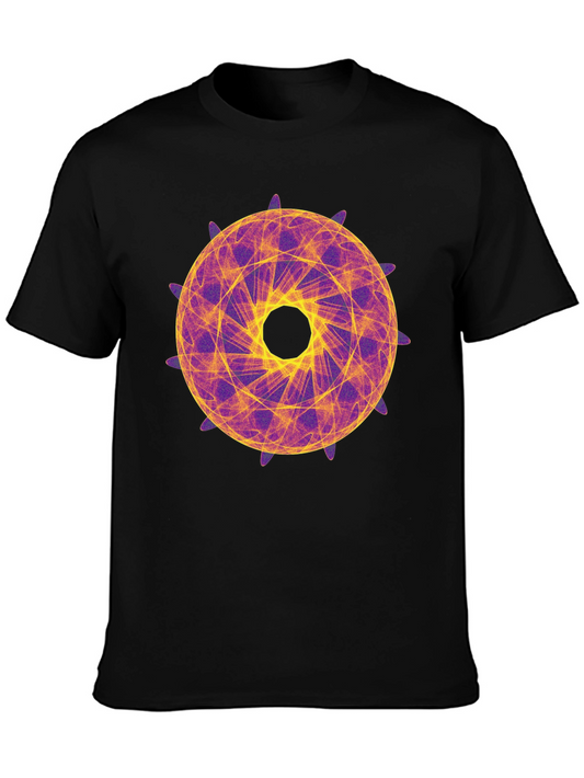 Geometric Mandala Graphic Tee - Stylish Black T-Shirt