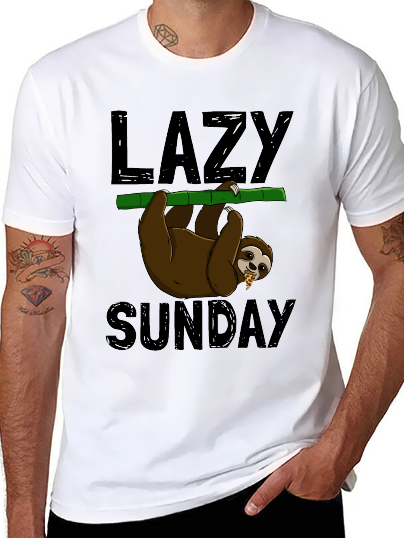 Lazy Sunday Sloth T-Shirt Funny Animal Tee